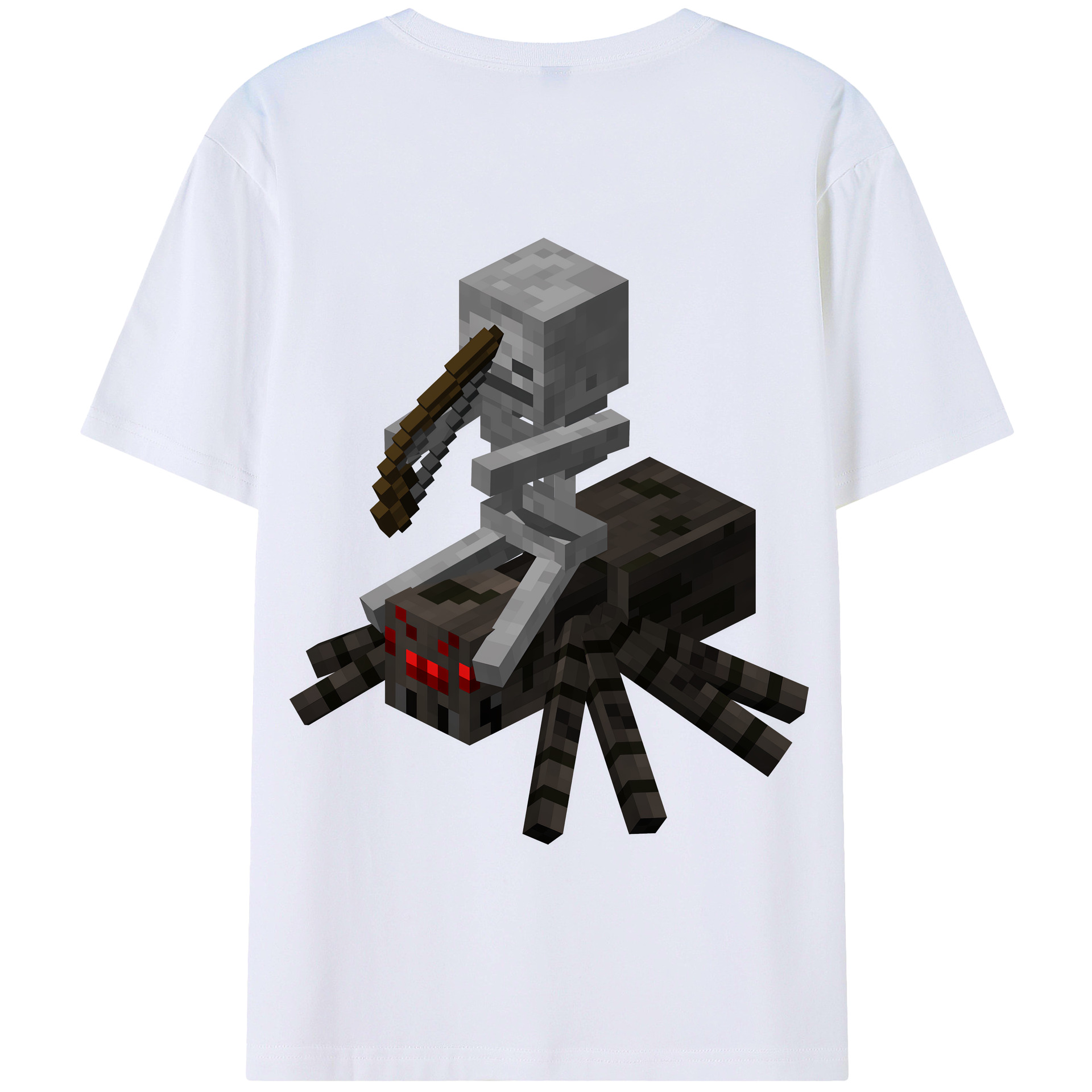 （画像用） マインクラフト ブロックの世界 Minecraft MC Block world 綿100％半袖Tシャツ（背面プリント）