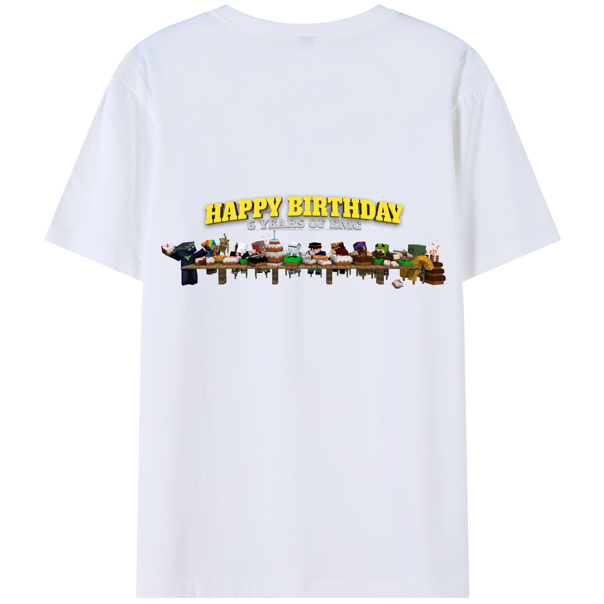 （画像用） マインクラフト ブロックの世界 Minecraft MC Block world 綿100％半袖Tシャツ（背面プリント）