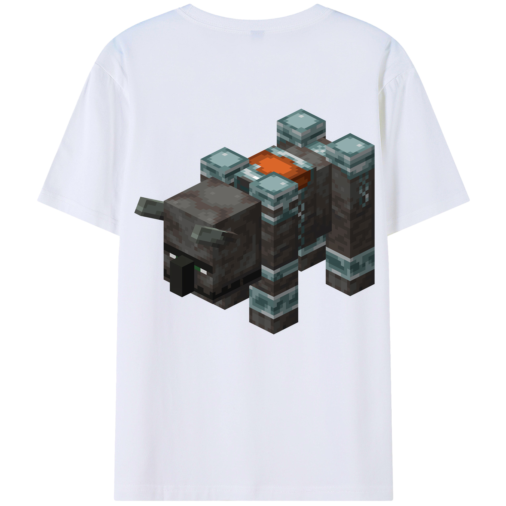 （画像用） マインクラフト ブロックの世界 Minecraft MC Block world 綿100％半袖Tシャツ（背面プリント）