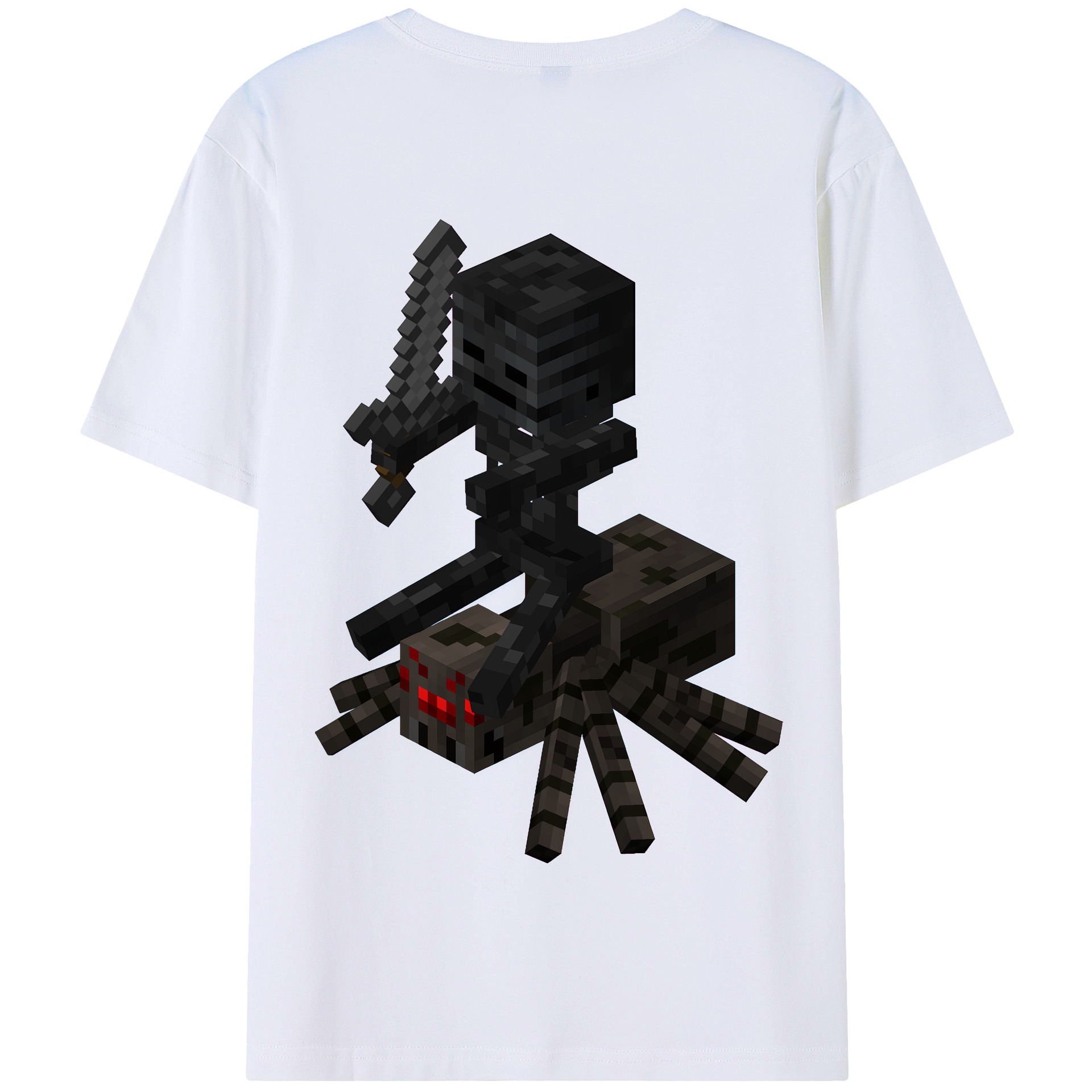 （画像用） マインクラフト ブロックの世界 Minecraft MC Block world 綿100％半袖Tシャツ（背面プリント）