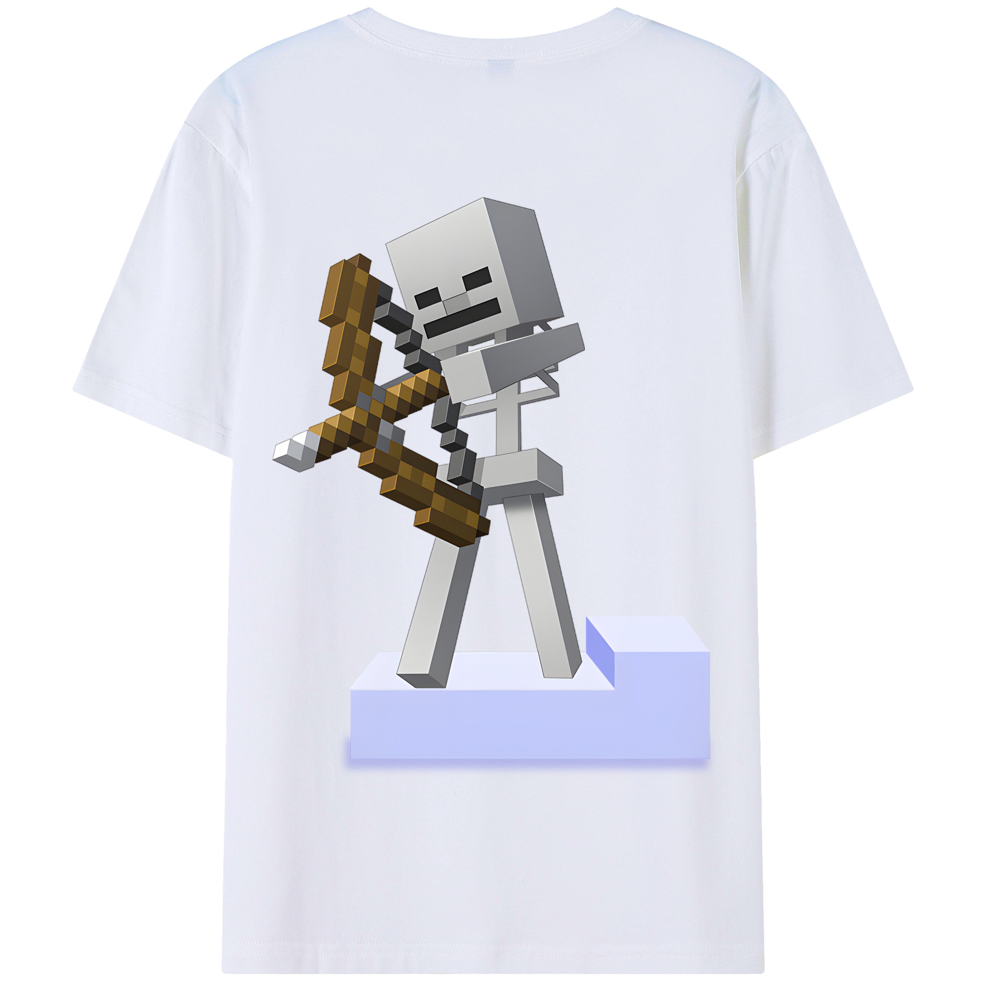 （画像用） マインクラフト ブロックの世界 Minecraft MC Block world 綿100％半袖Tシャツ（背面プリント）