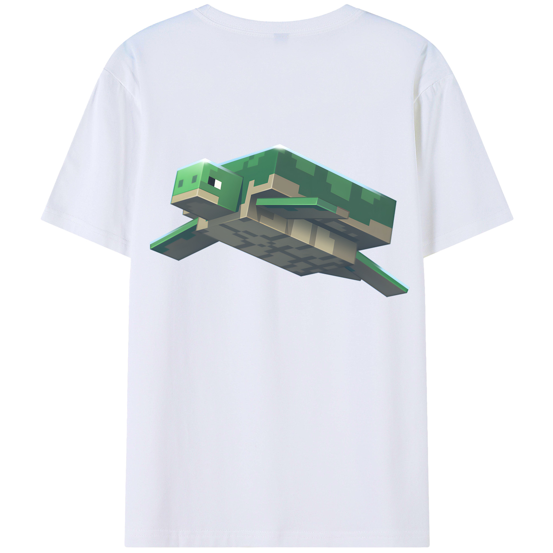 （画像用） マインクラフト ブロックの世界 Minecraft MC Block world 綿100％半袖Tシャツ（背面プリント）