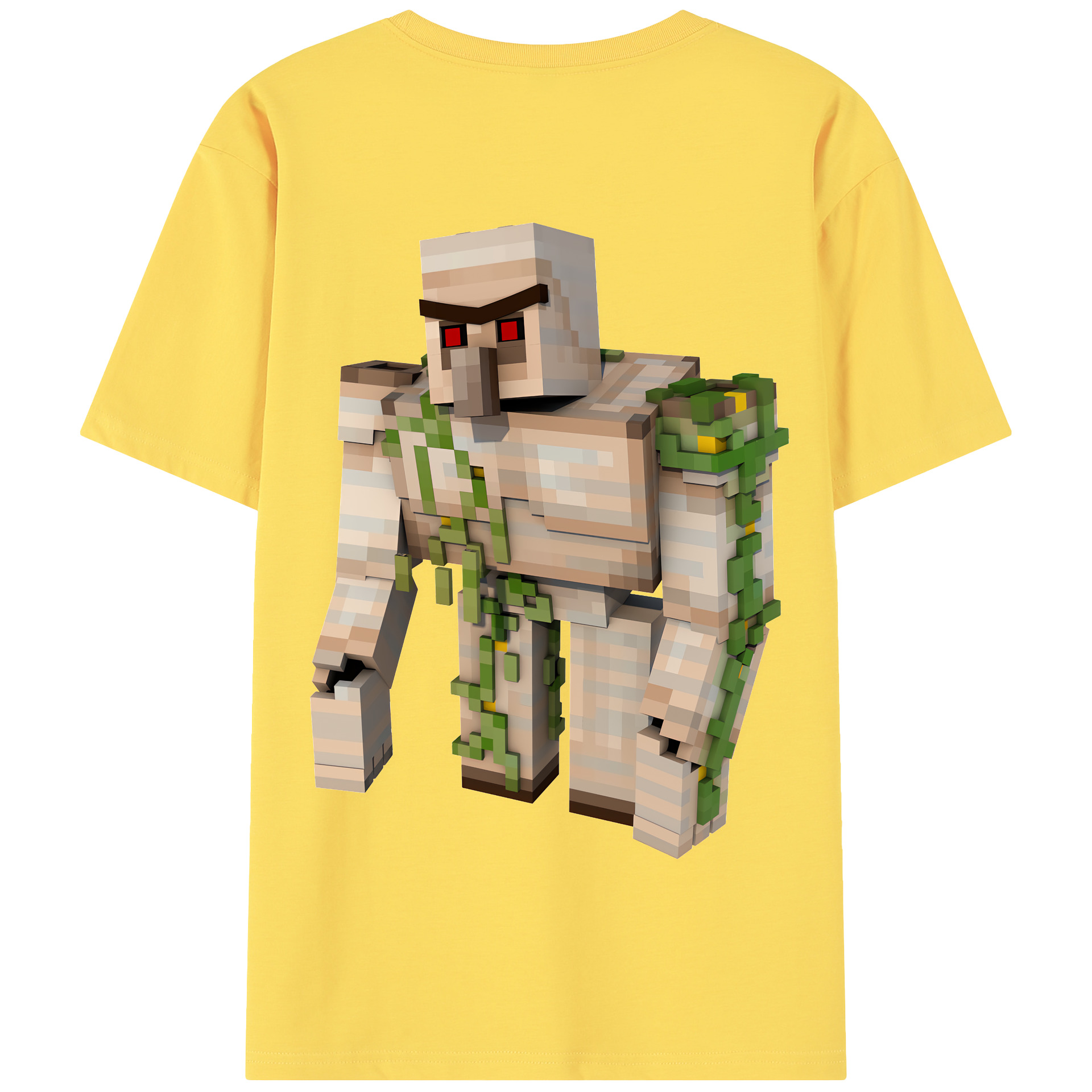 （画像用） マインクラフト ブロックの世界 Minecraft MC Block world 綿100％半袖Tシャツ（背面プリント）