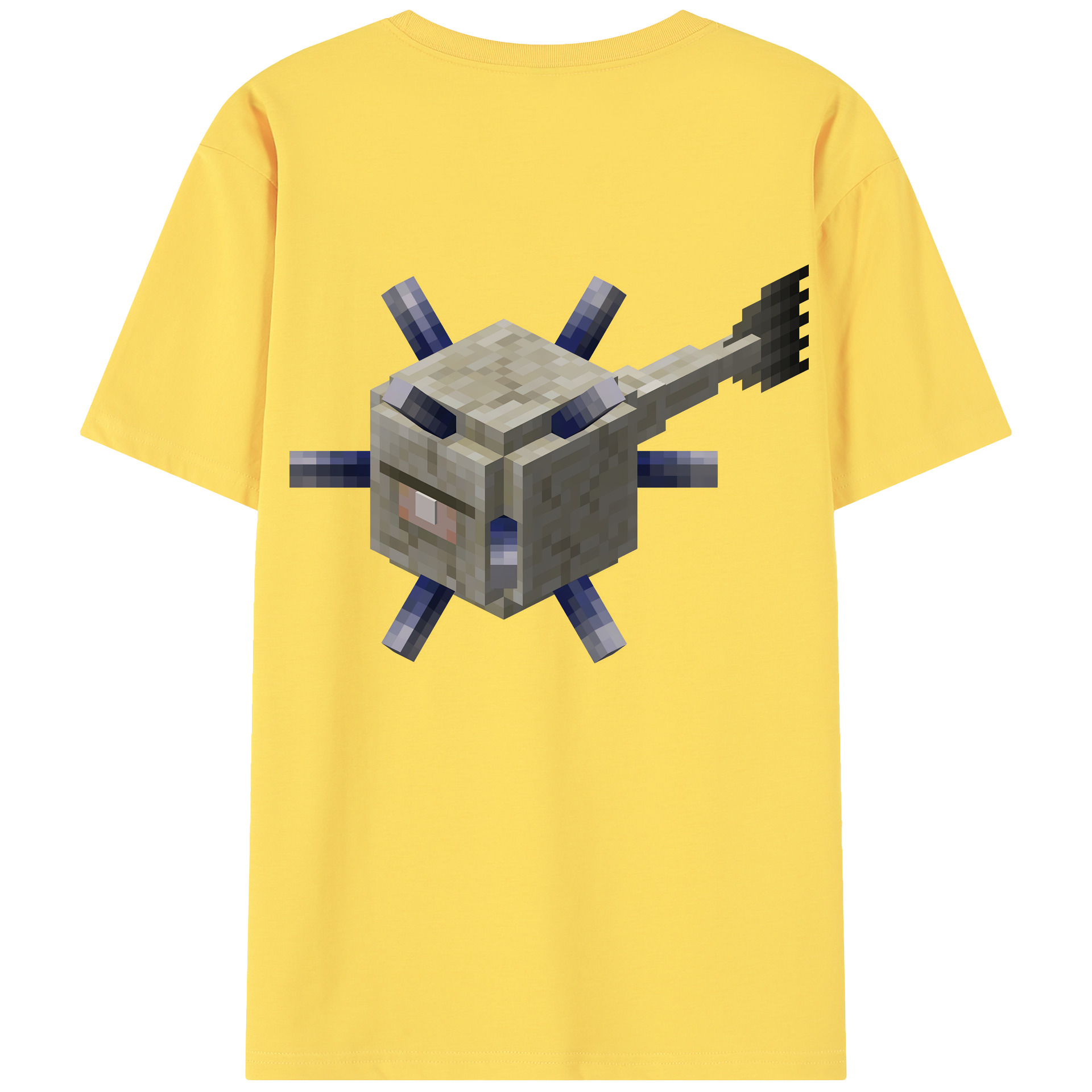 （画像用） マインクラフト ブロックの世界 Minecraft MC Block world 綿100％半袖Tシャツ（背面プリント）
