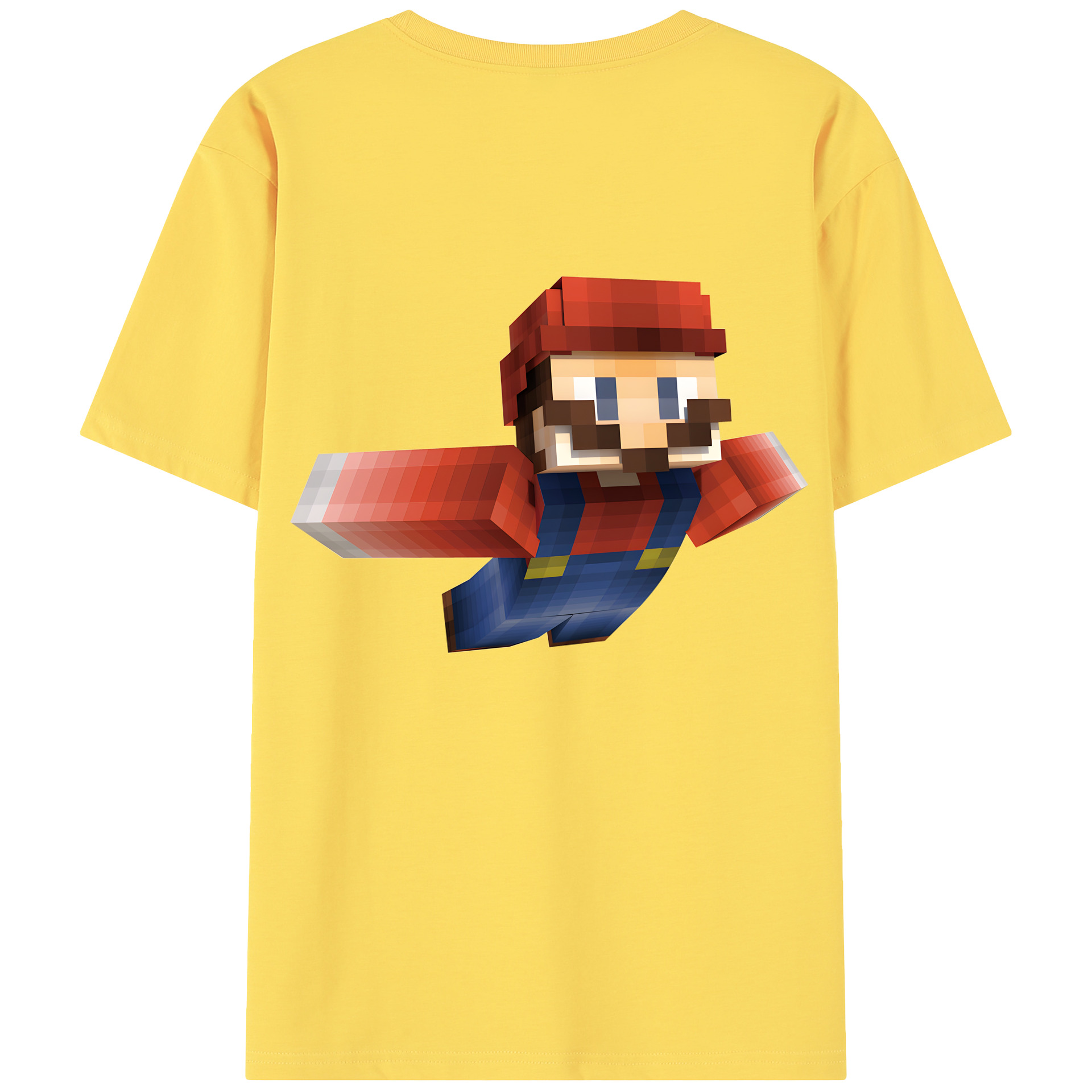 （画像用） マインクラフト ブロックの世界 Minecraft MC Block world 綿100％半袖Tシャツ（背面プリント）