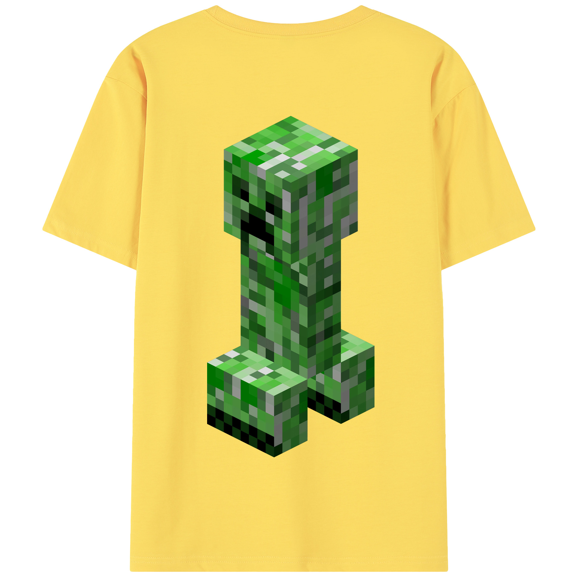 （画像用） マインクラフト ブロックの世界 Minecraft MC Block world 綿100％半袖Tシャツ（背面プリント）