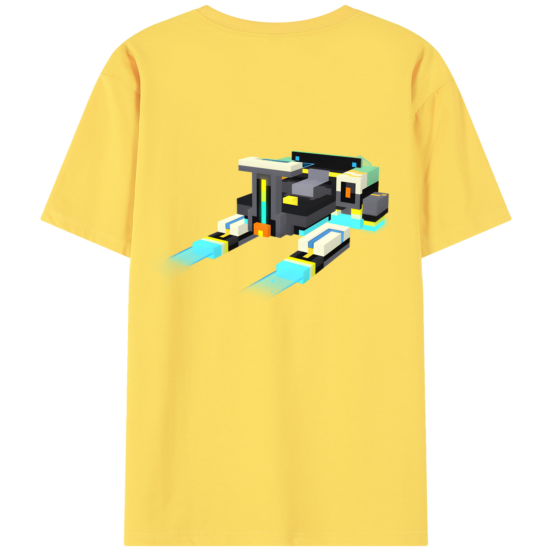 （画像用） マインクラフト ブロックの世界 Minecraft MC Block world 綿100％半袖Tシャツ（背面プリント）