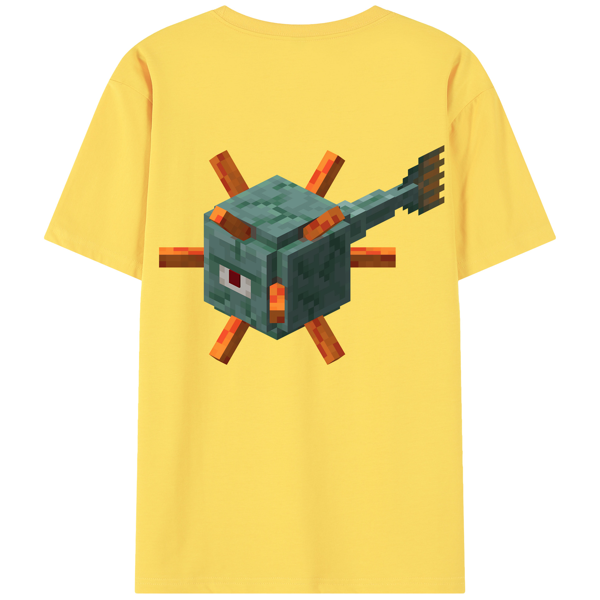 （画像用） マインクラフト ブロックの世界 Minecraft MC Block world 綿100％半袖Tシャツ（背面プリント）