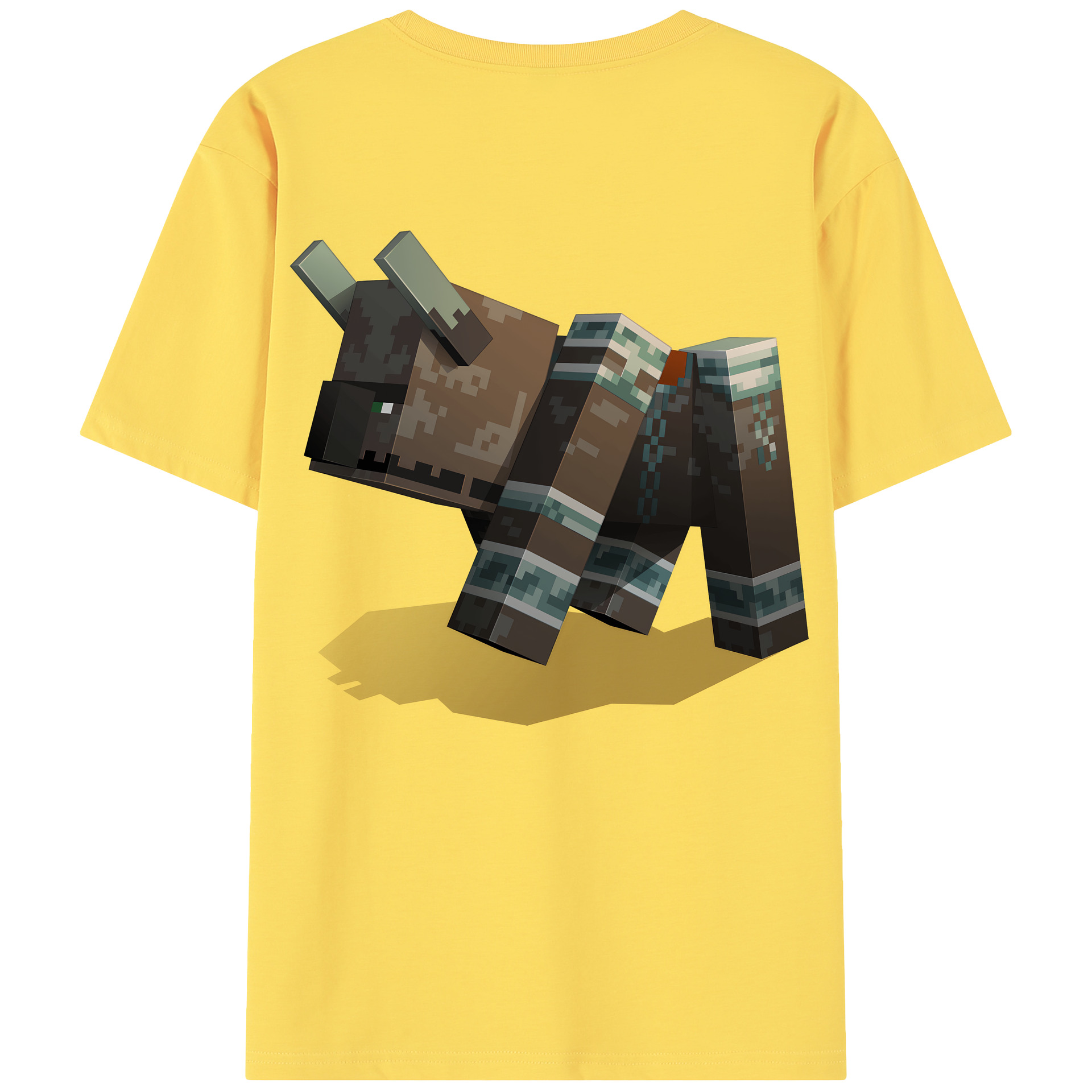 （画像用） マインクラフト ブロックの世界 Minecraft MC Block world 綿100％半袖Tシャツ（背面プリント）