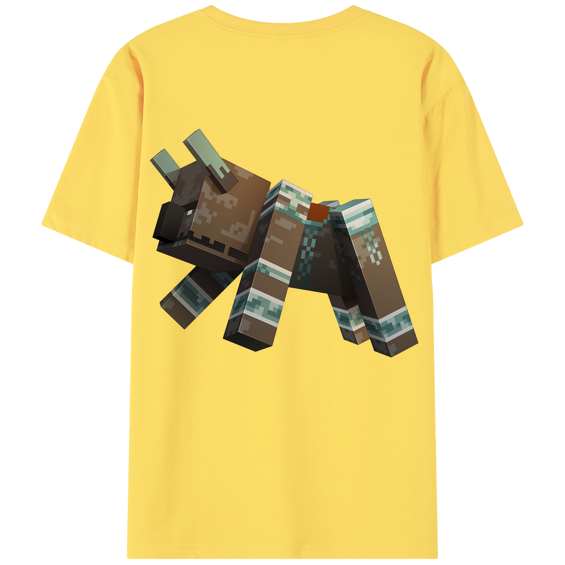 （画像用） マインクラフト ブロックの世界 Minecraft MC Block world 綿100％半袖Tシャツ（背面プリント）