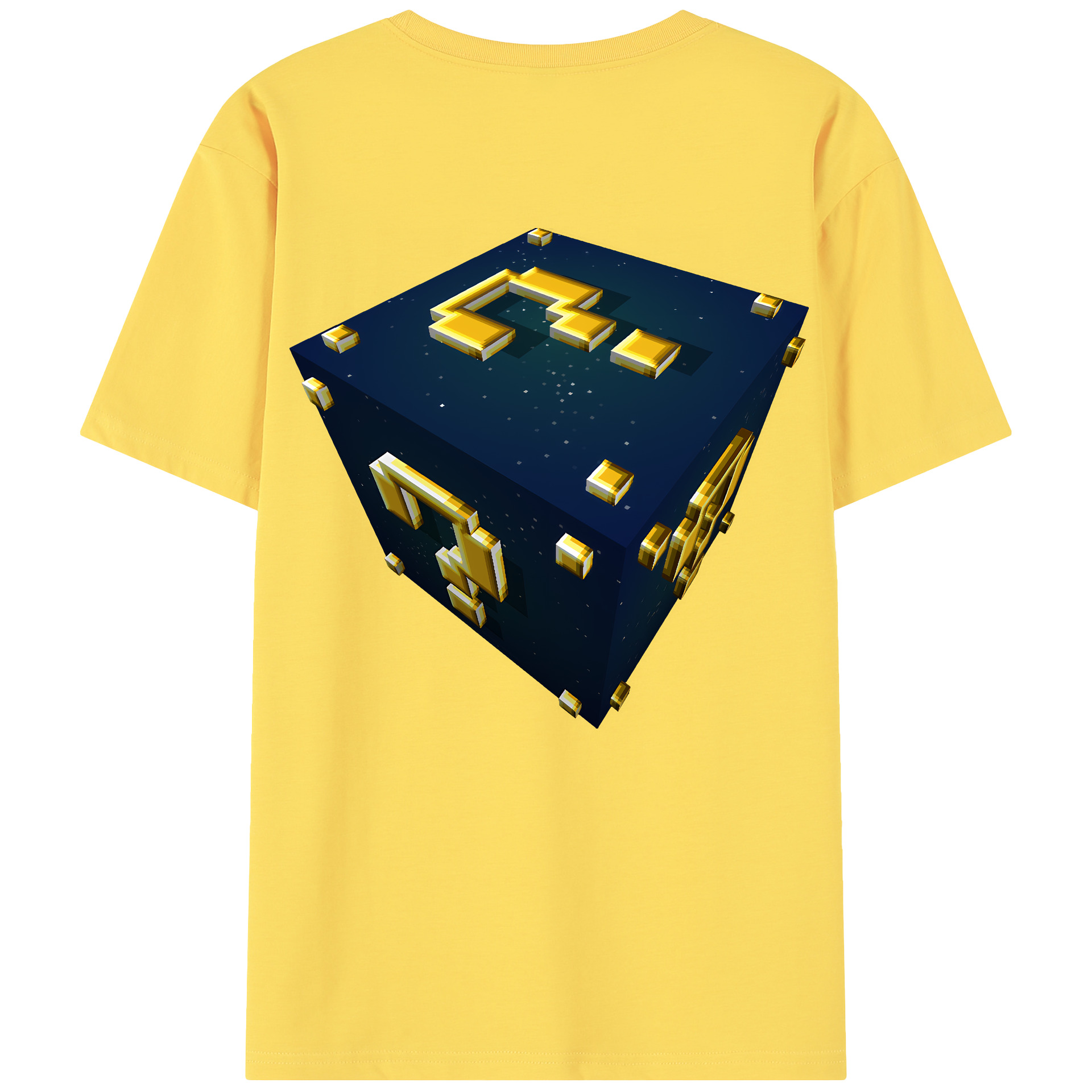 （画像用） マインクラフト ブロックの世界 Minecraft MC Block world 綿100％半袖Tシャツ（背面プリント）