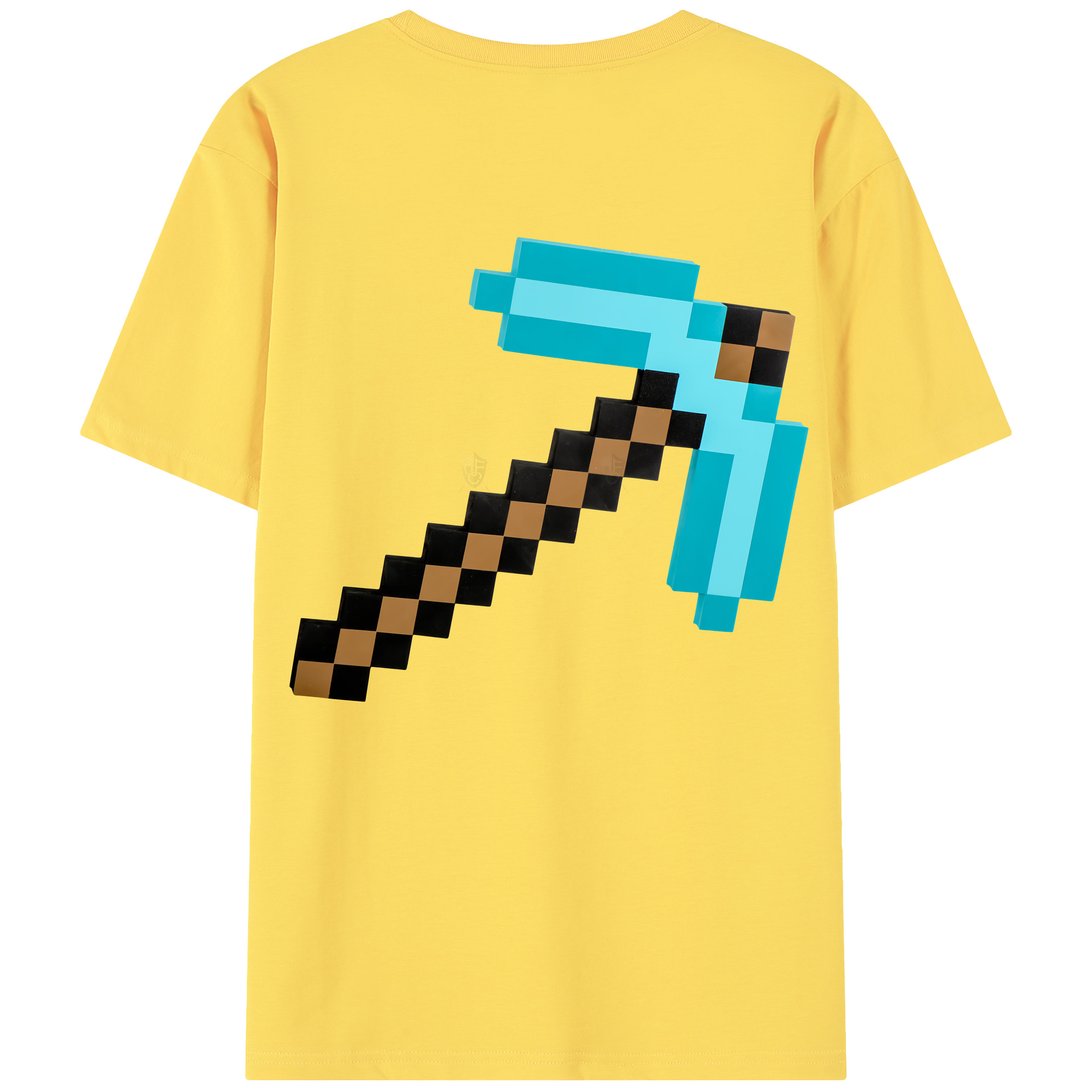 （画像用） マインクラフト ブロックの世界 Minecraft MC Block world 綿100％半袖Tシャツ（背面プリント）