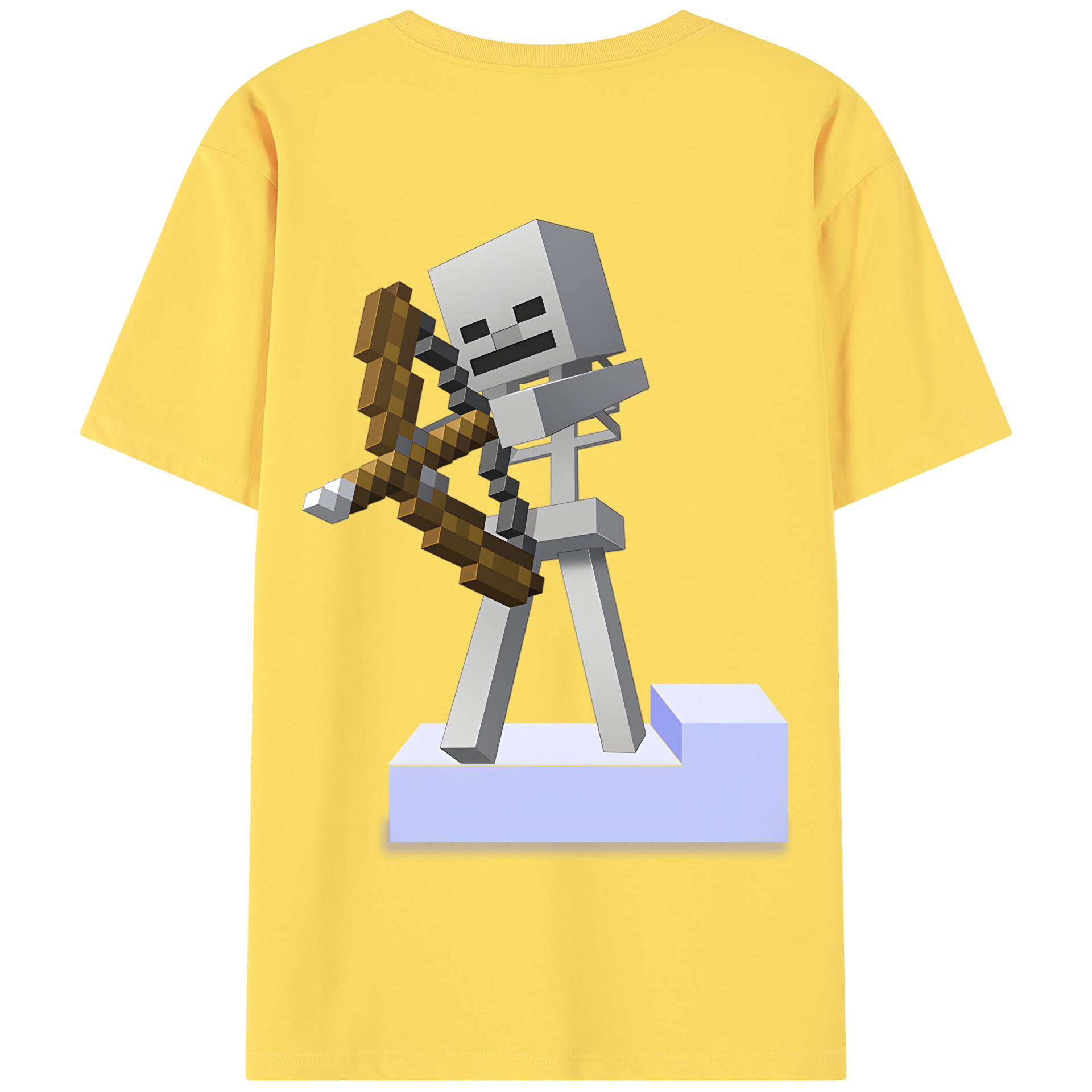 （画像用） マインクラフト ブロックの世界 Minecraft MC Block world 綿100％半袖Tシャツ（背面プリント）