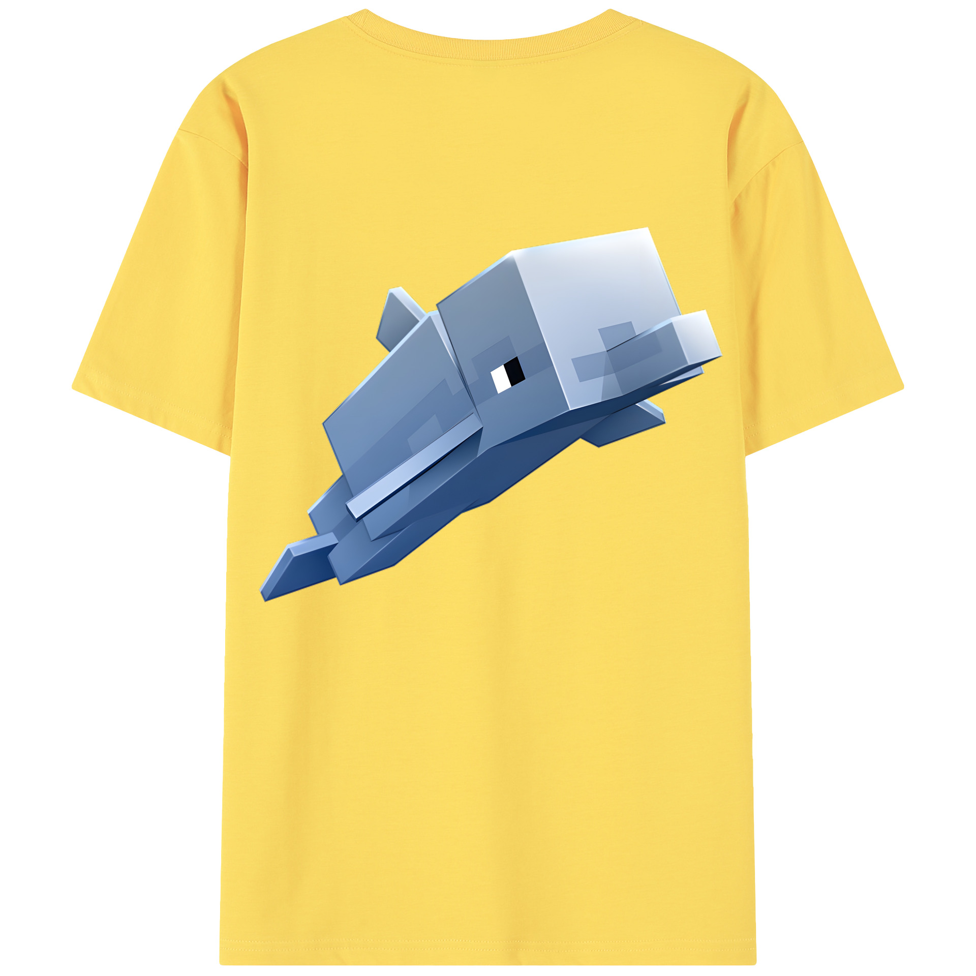 （画像用） マインクラフト ブロックの世界 Minecraft MC Block world 綿100％半袖Tシャツ（背面プリント）