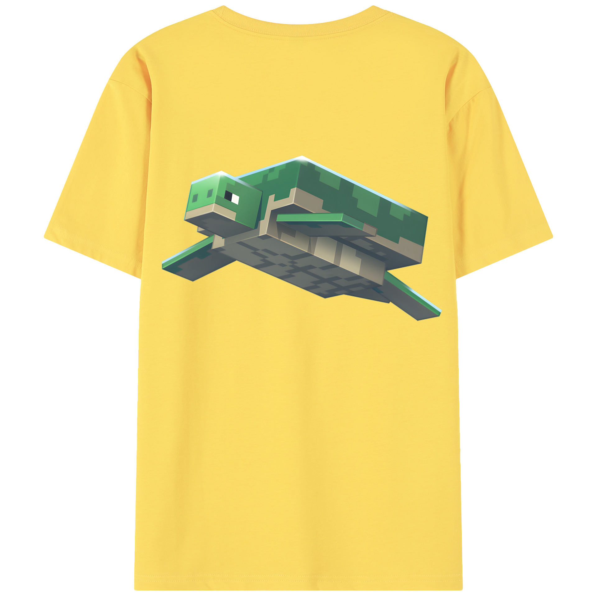 （画像用） マインクラフト ブロックの世界 Minecraft MC Block world 綿100％半袖Tシャツ（背面プリント）