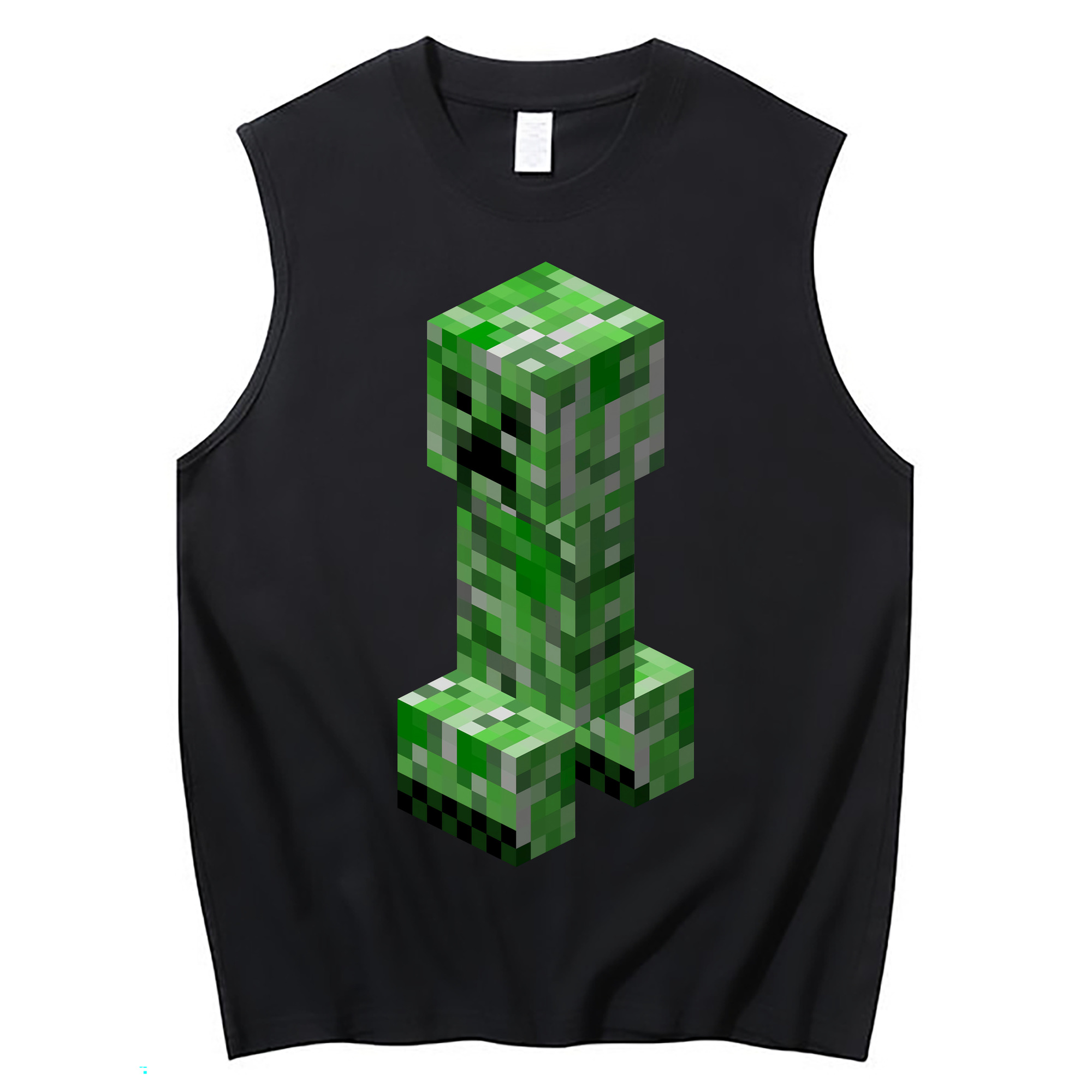 （画像用） マインクラフト ブロックの世界 Minecraft MC Block world コットン100％タンクトップ（フロントプリント）