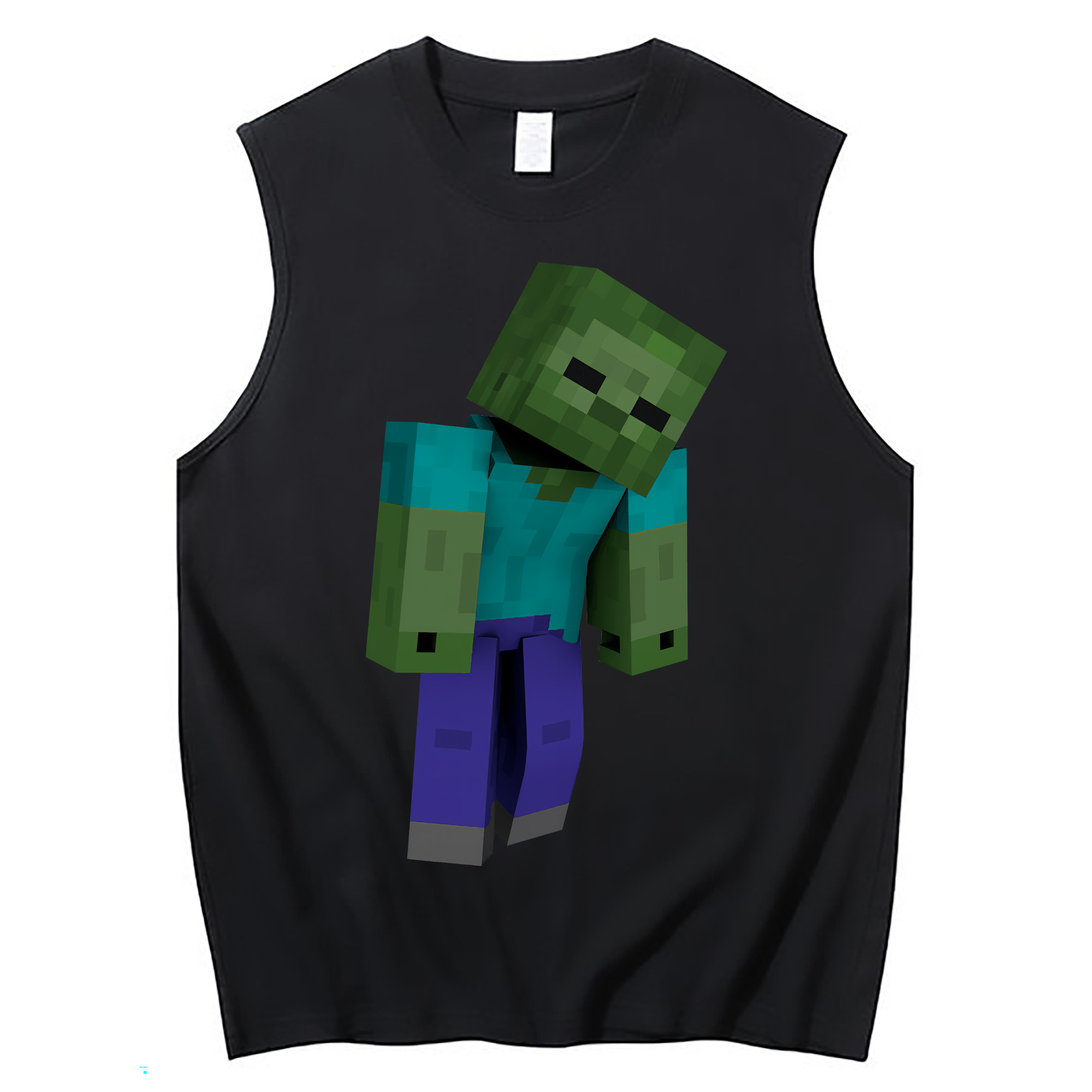 （画像用） マインクラフト ブロックの世界 Minecraft MC Block world コットン100％タンクトップ（フロントプリント）