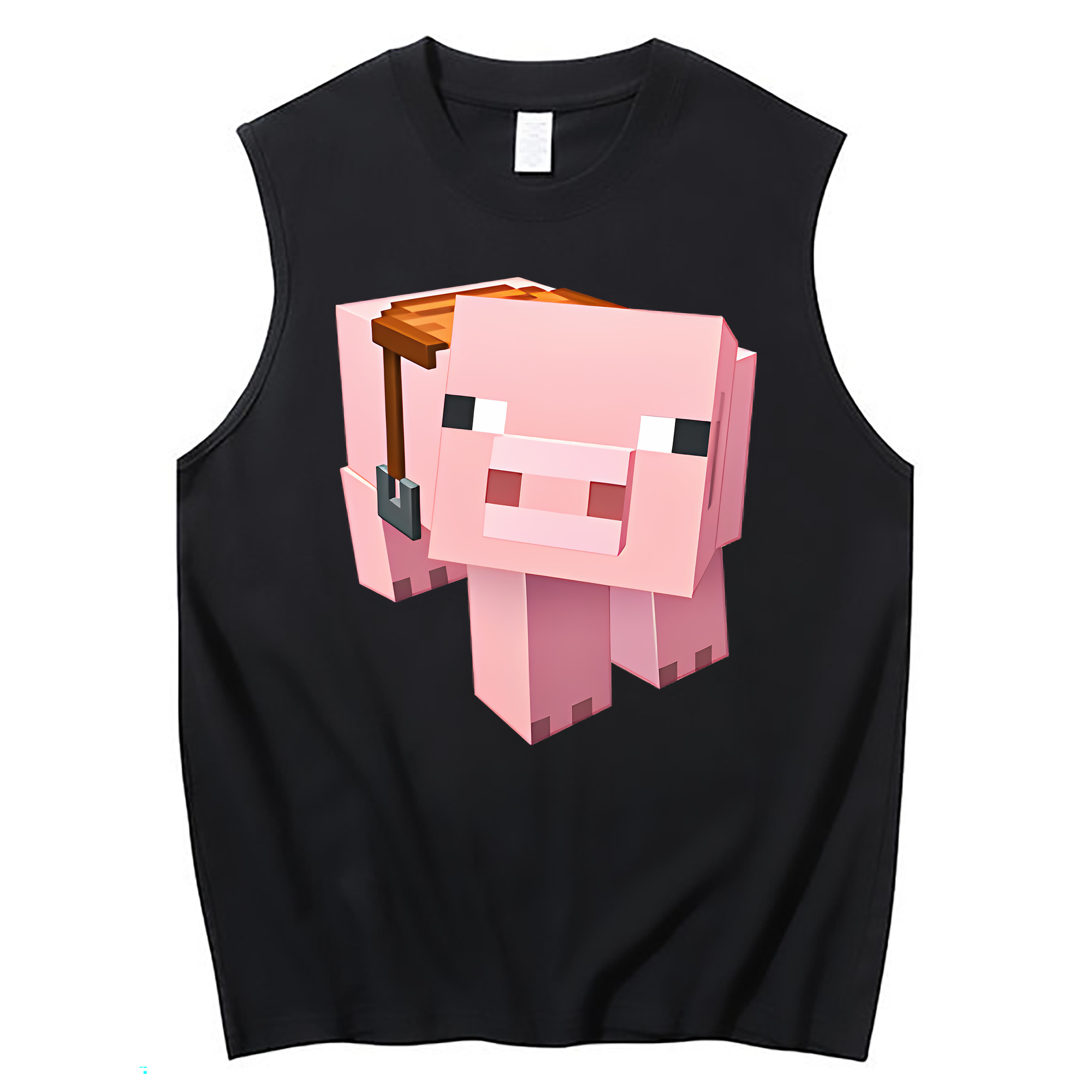 （画像用） マインクラフト ブロックの世界 Minecraft MC Block world コットン100％タンクトップ（フロントプリント）