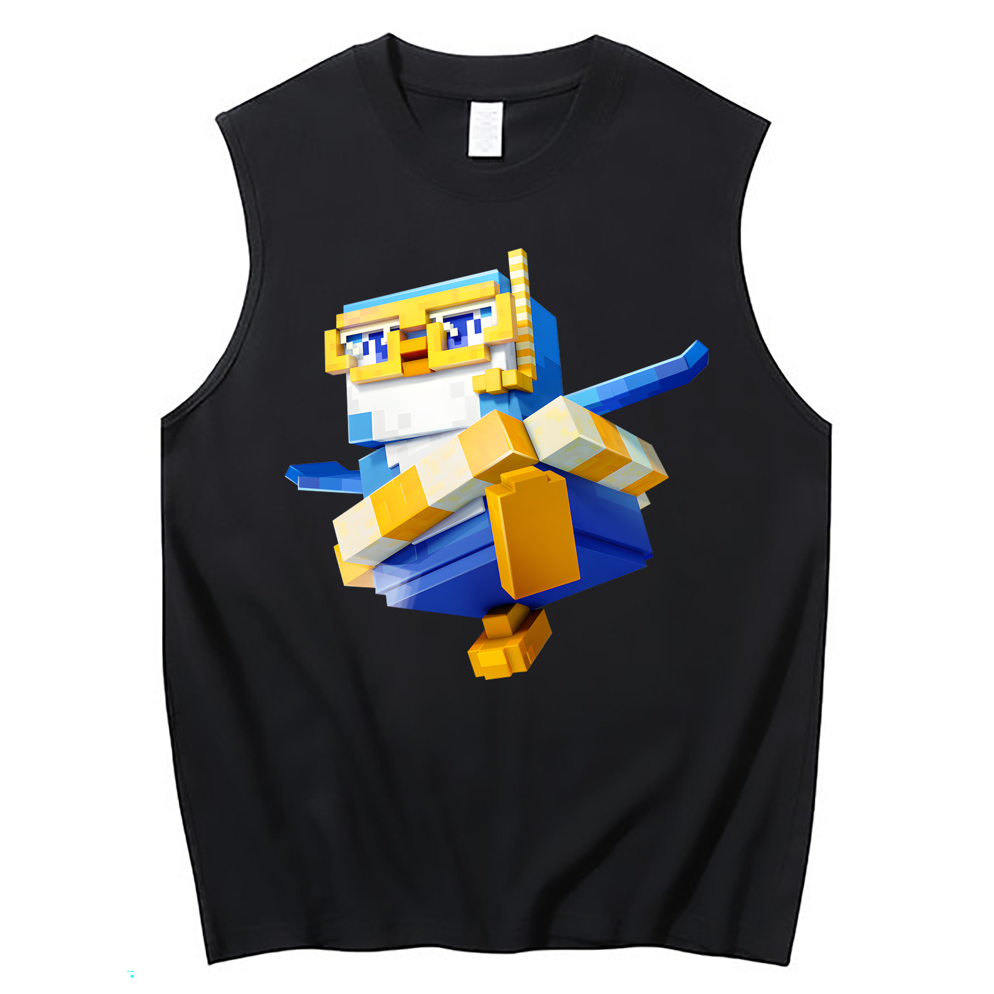 （画像用） マインクラフト ブロックの世界 Minecraft MC Block world コットン100％タンクトップ（フロントプリント）