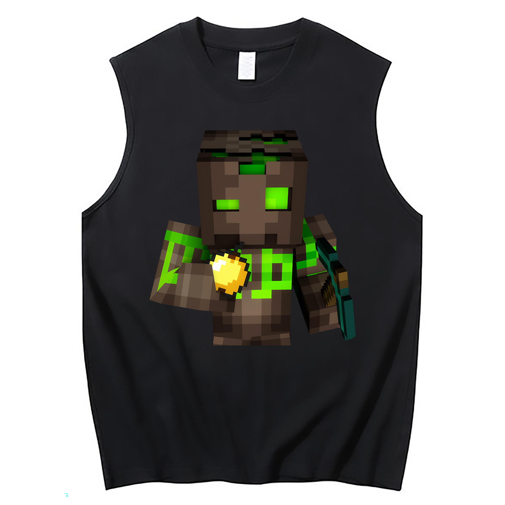 （画像用） マインクラフト ブロックの世界 Minecraft MC Block world コットン100％タンクトップ（フロントプリント）
