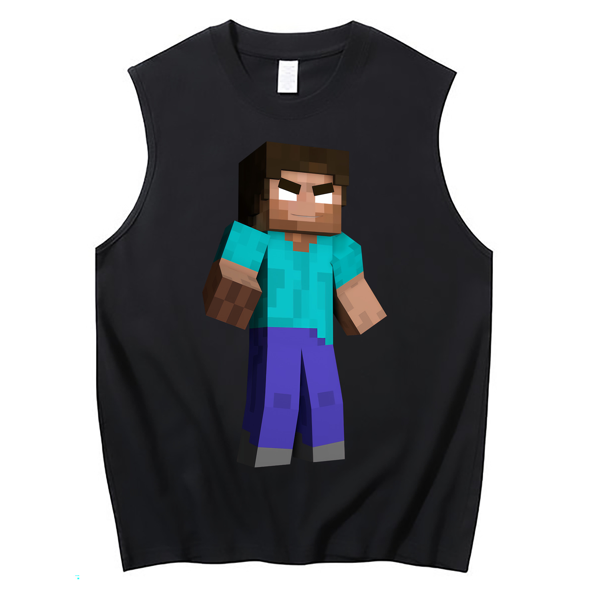 （画像用） マインクラフト ブロックの世界 Minecraft MC Block world コットン100％タンクトップ（フロントプリント）