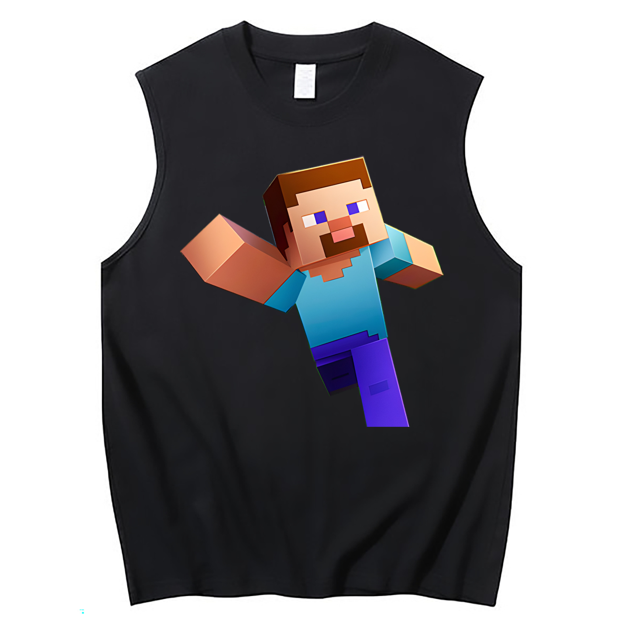 （画像用） マインクラフト ブロックの世界 Minecraft MC Block world コットン100％タンクトップ（フロントプリント）