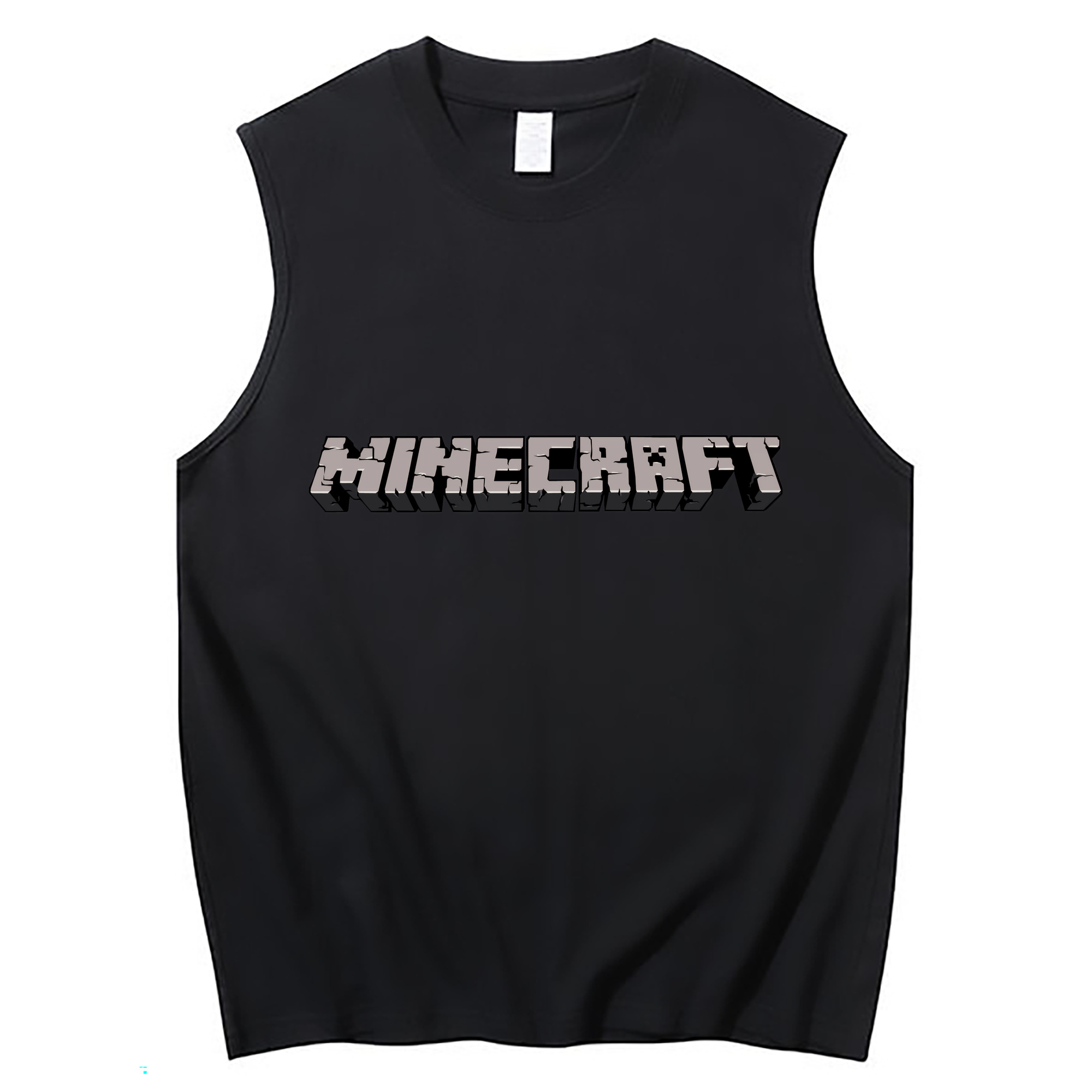 （画像用） マインクラフト ブロックの世界 Minecraft MC Block world コットン100％タンクトップ（フロントプリント）