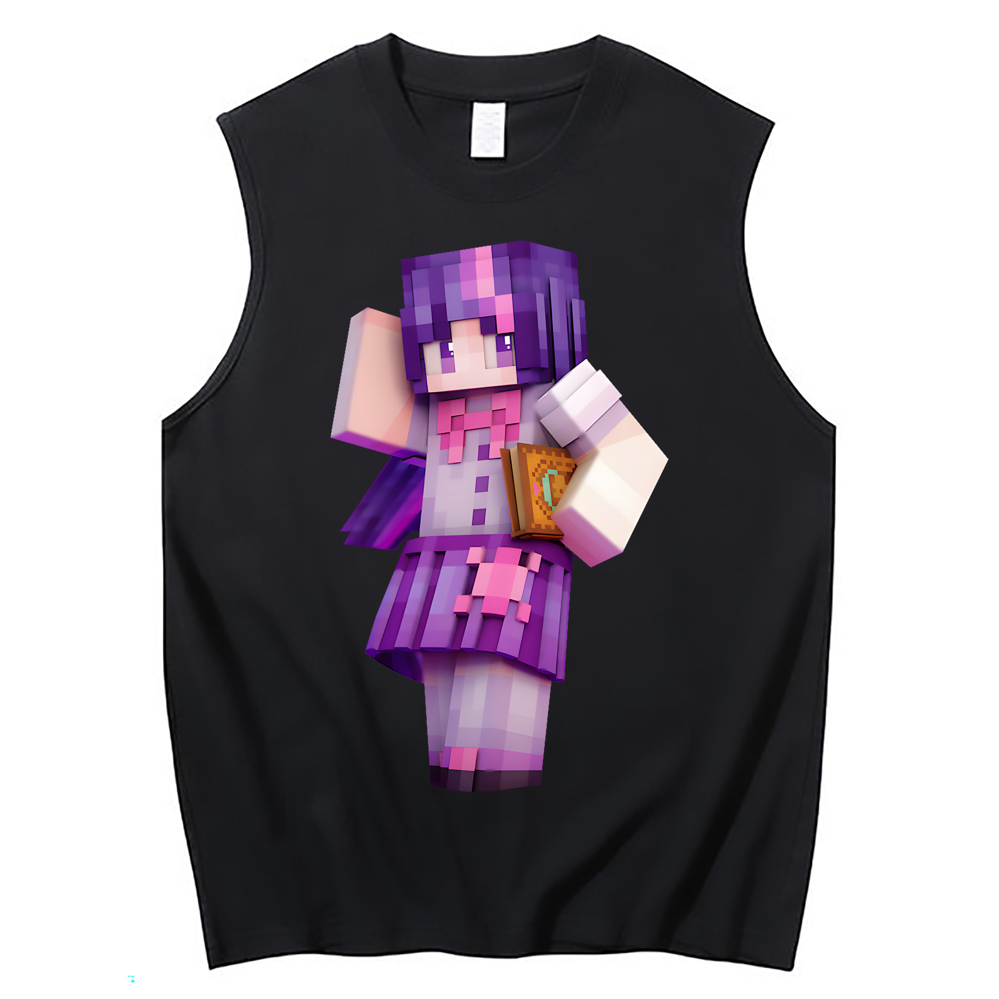 （画像用） マインクラフト ブロックの世界 Minecraft MC Block world コットン100％タンクトップ（フロントプリント）