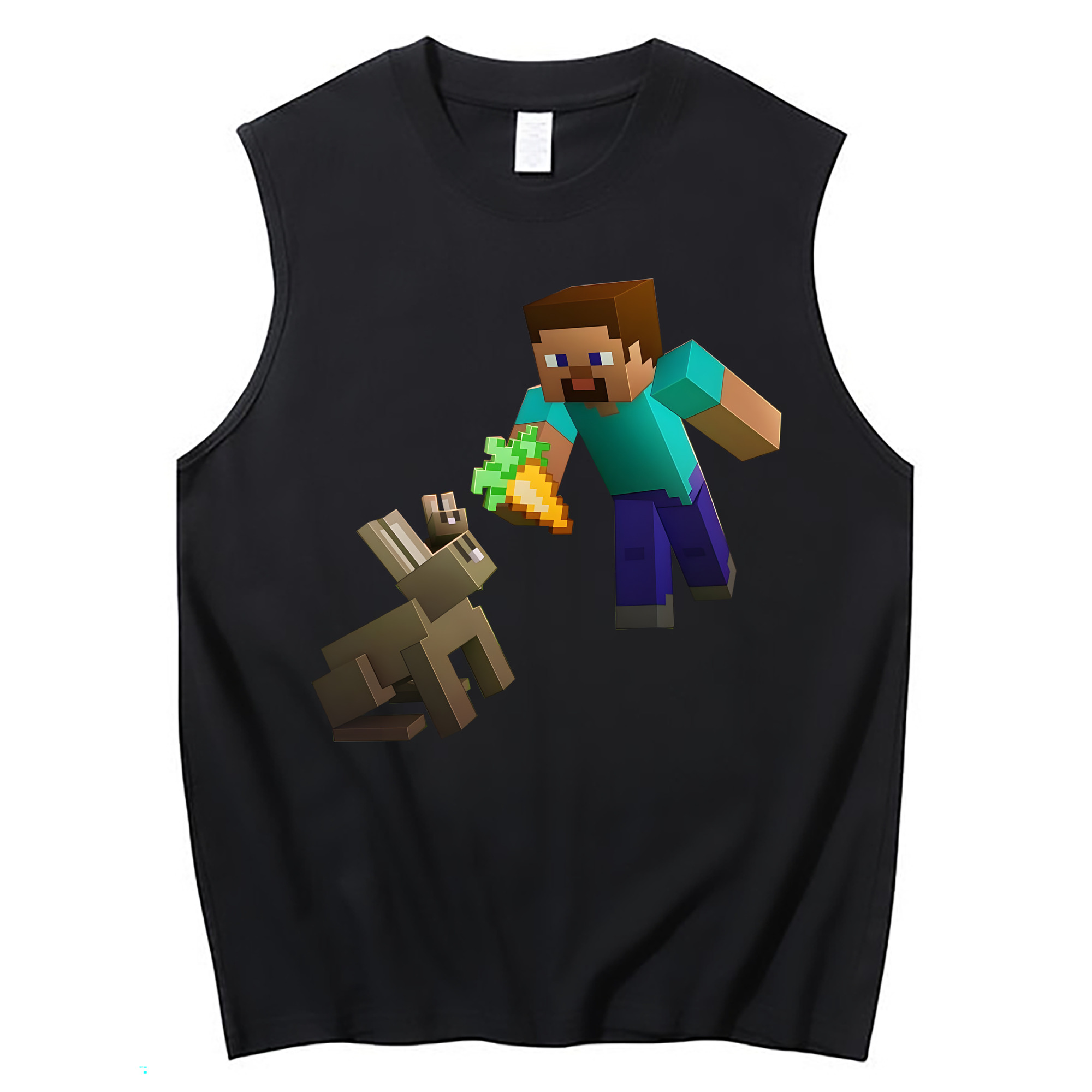 （画像用） マインクラフト ブロックの世界 Minecraft MC Block world コットン100％タンクトップ（フロントプリント）