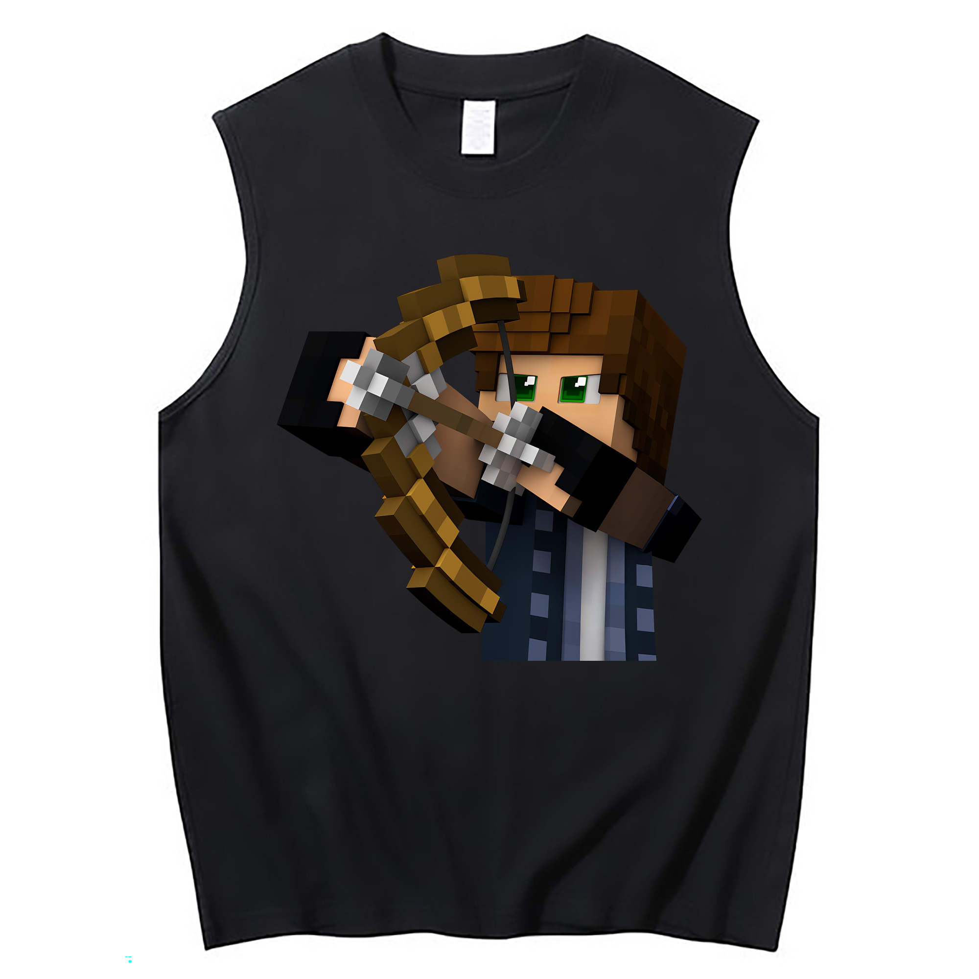 （画像用） マインクラフト ブロックの世界 Minecraft MC Block world コットン100％タンクトップ（フロントプリント）