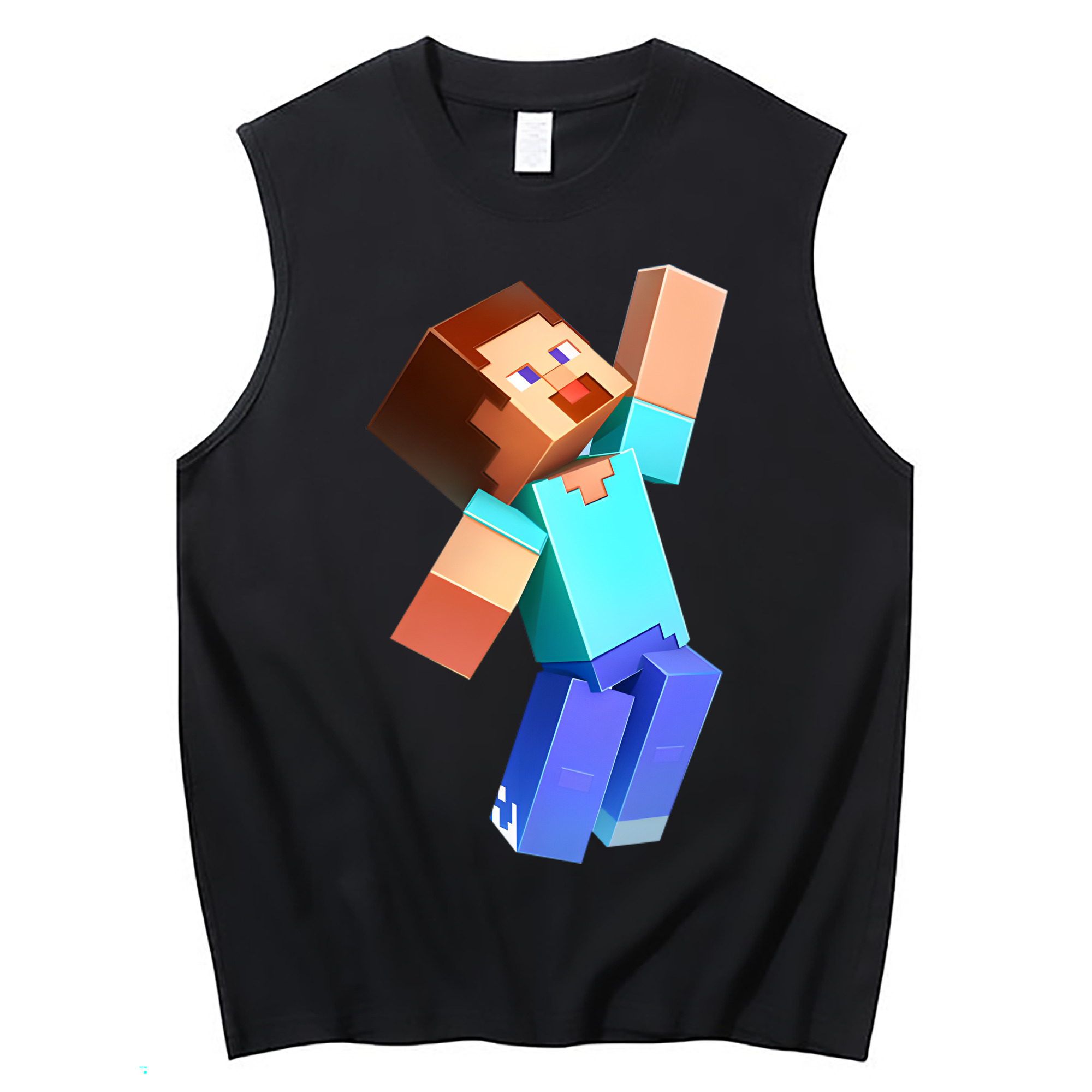 （画像用） マインクラフト ブロックの世界 Minecraft MC Block world コットン100％タンクトップ（フロントプリント）