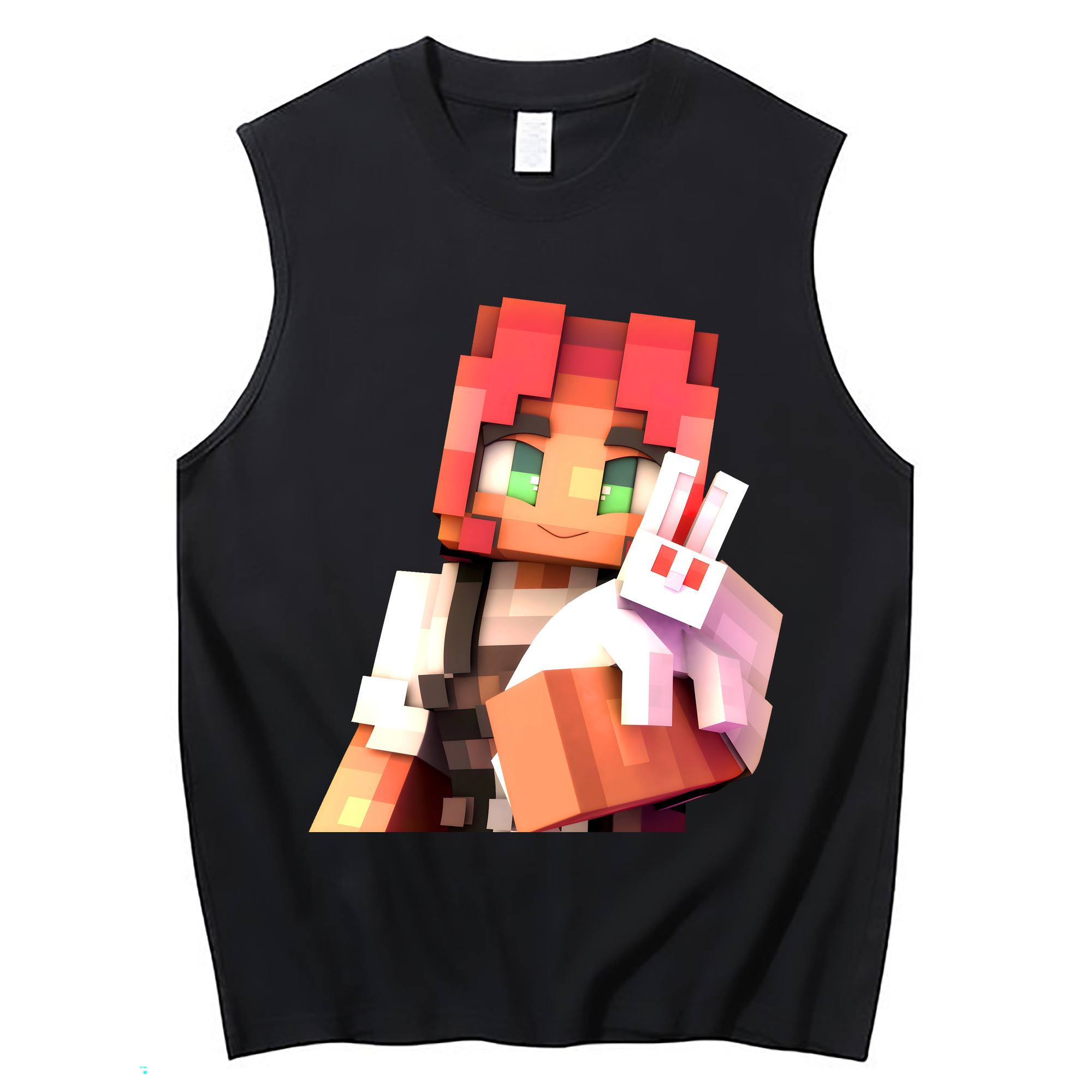 （画像用） マインクラフト ブロックの世界 Minecraft MC Block world コットン100％タンクトップ（フロントプリント）