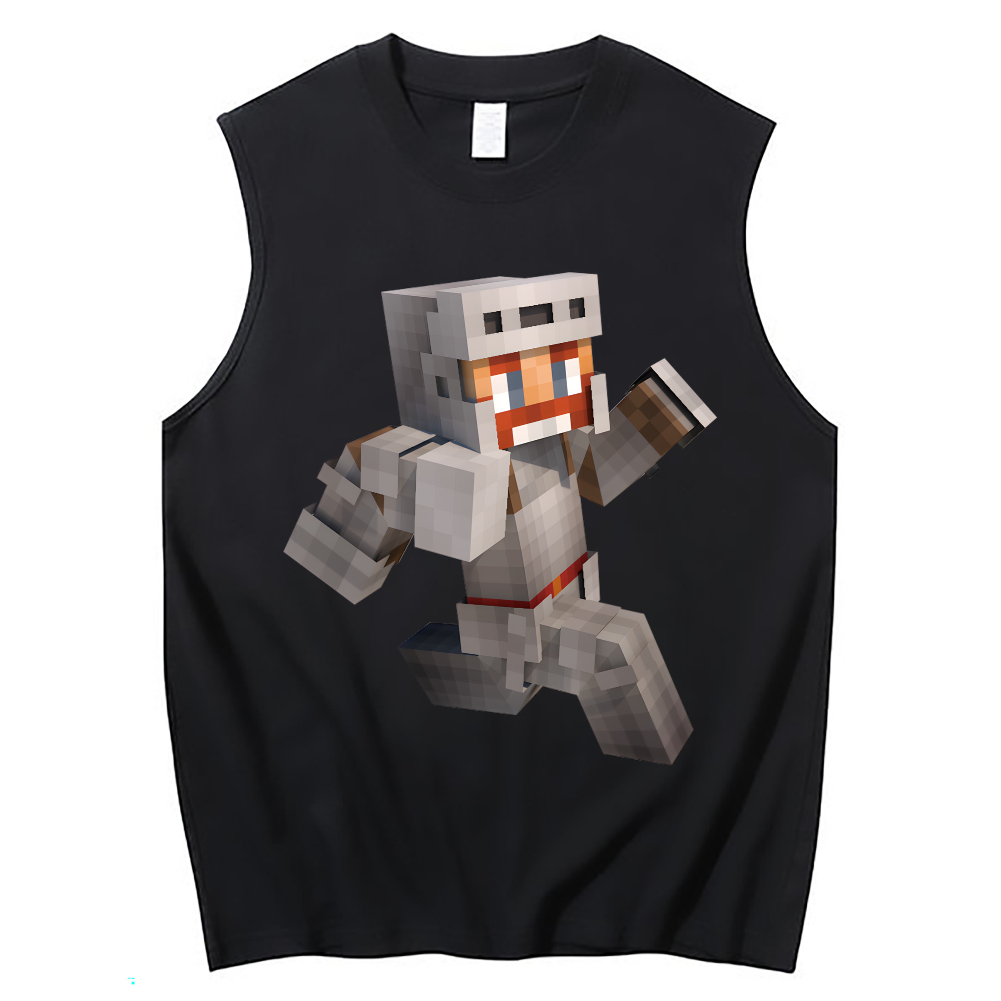 （画像用） マインクラフト ブロックの世界 Minecraft MC Block world コットン100％タンクトップ（フロントプリント）