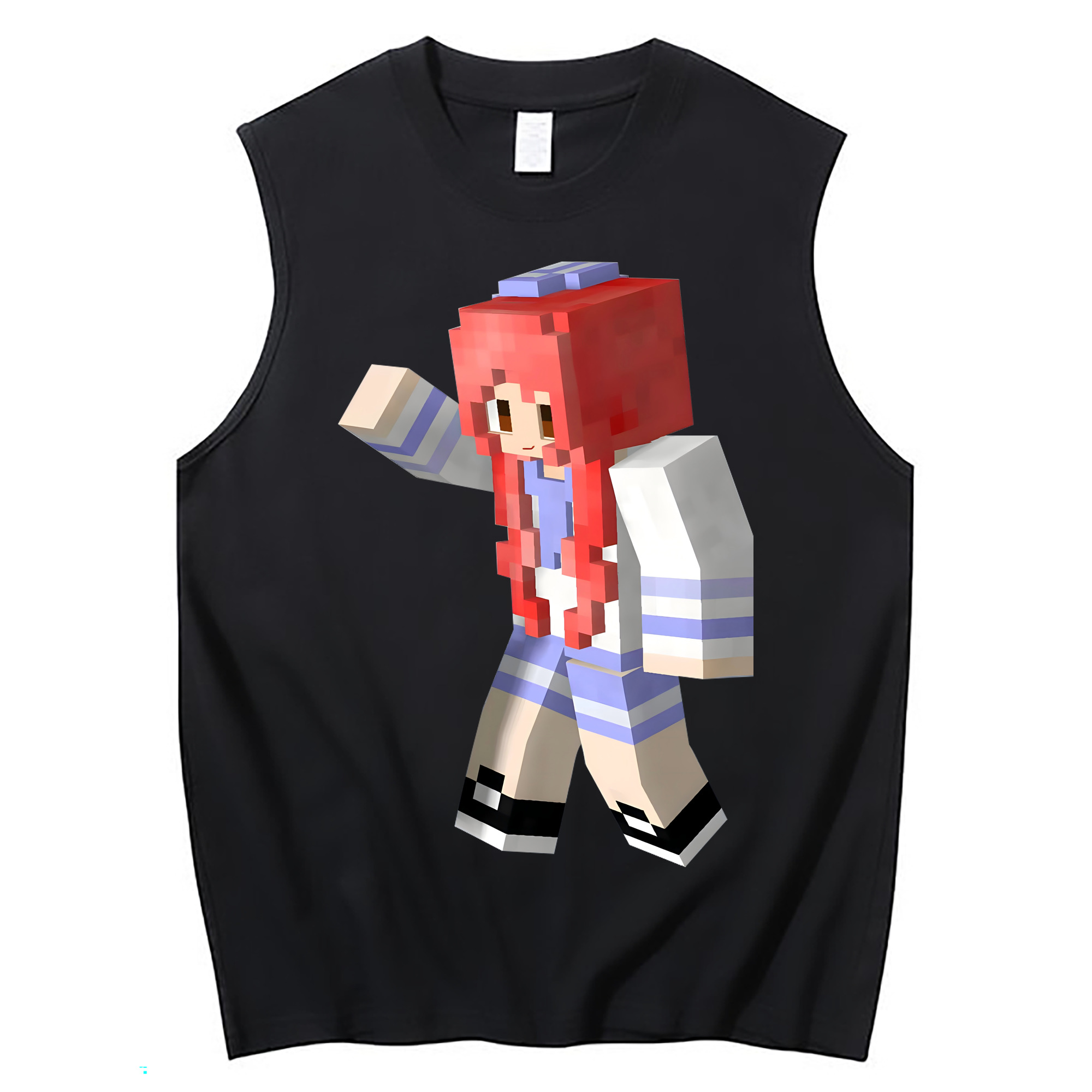 （画像用） マインクラフト ブロックの世界 Minecraft MC Block world コットン100％タンクトップ（フロントプリント）