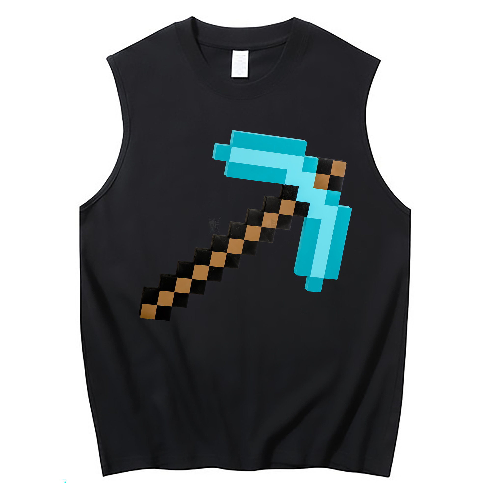 （画像用） マインクラフト ブロックの世界 Minecraft MC Block world コットン100％タンクトップ（フロントプリント）