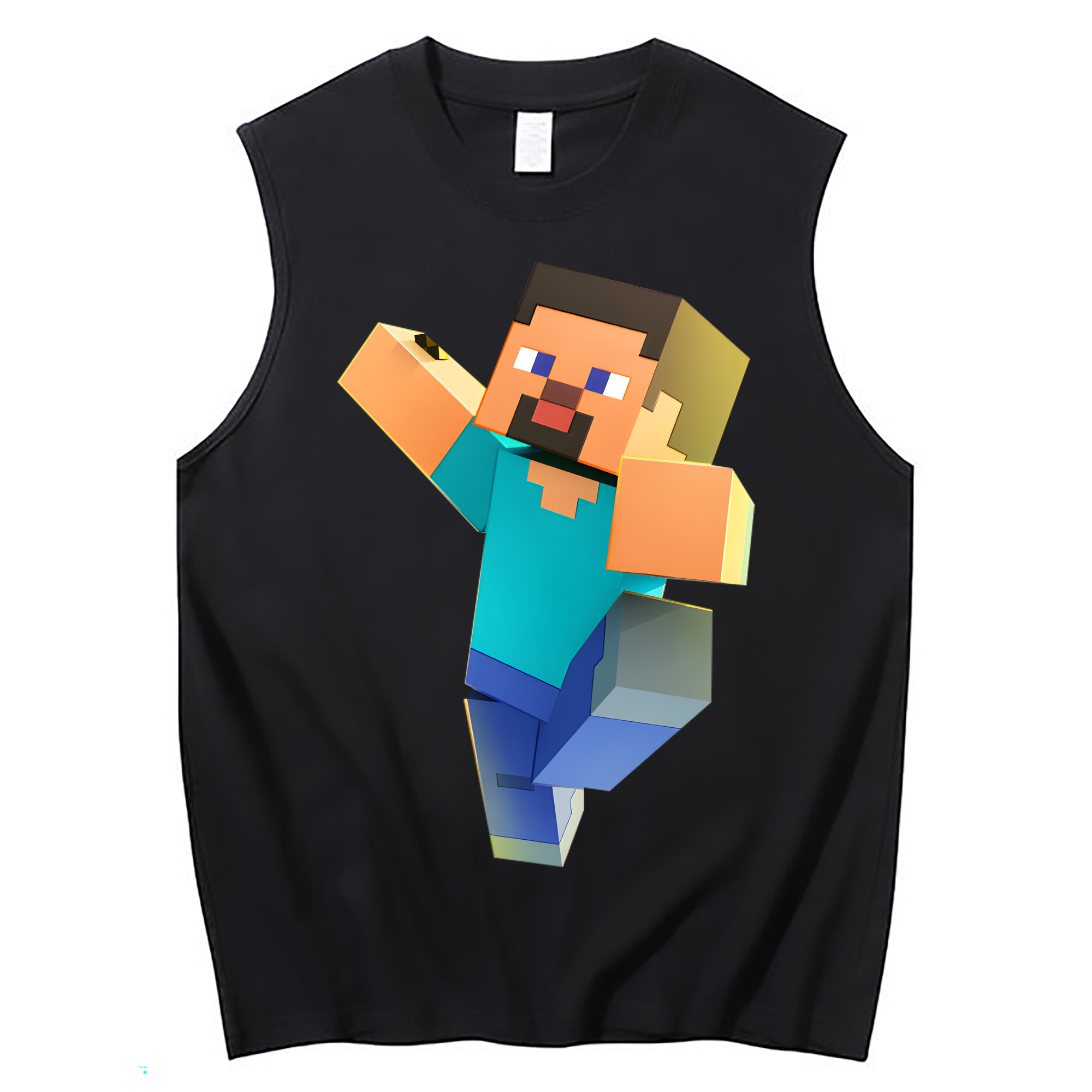 （画像用） マインクラフト ブロックの世界 Minecraft MC Block world コットン100％タンクトップ（フロントプリント）