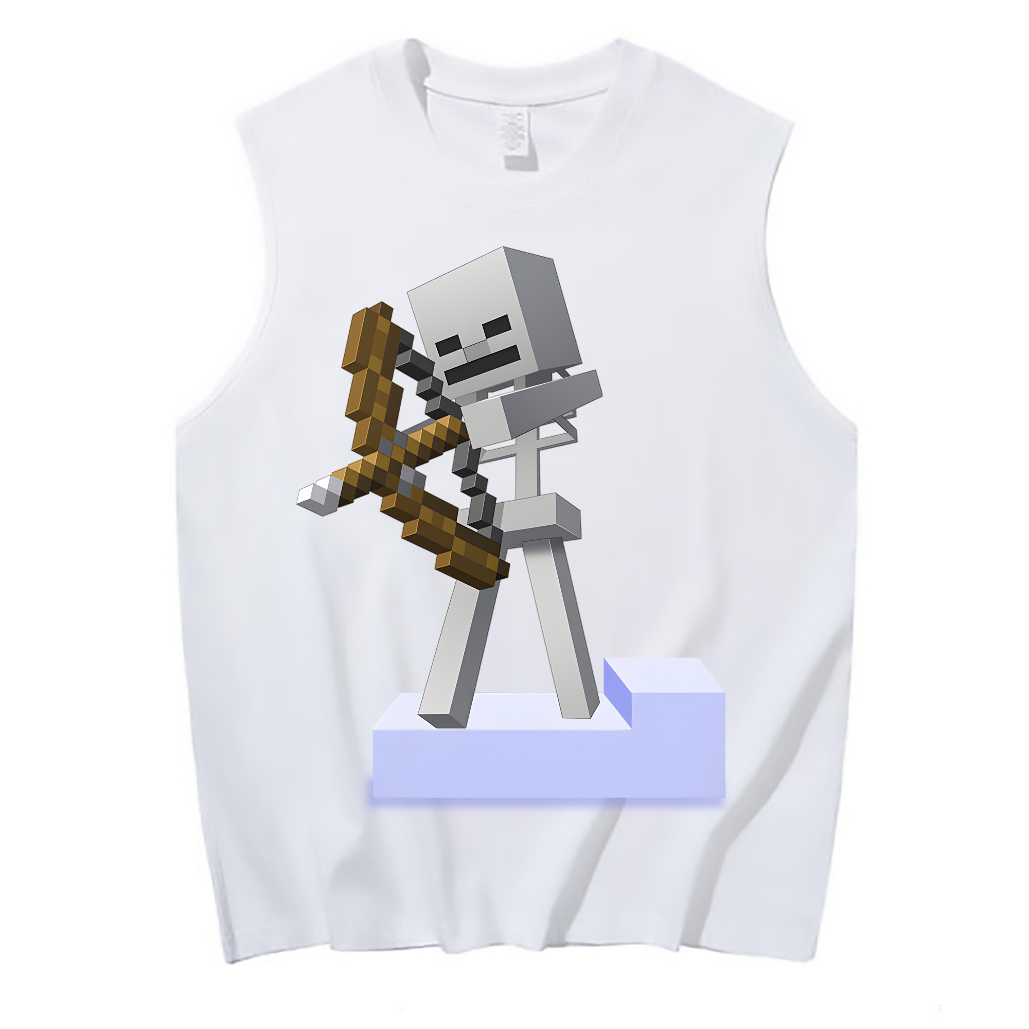 （画像用） マインクラフト ブロックの世界 Minecraft MC Block world コットン100％タンクトップ（フロントプリント）