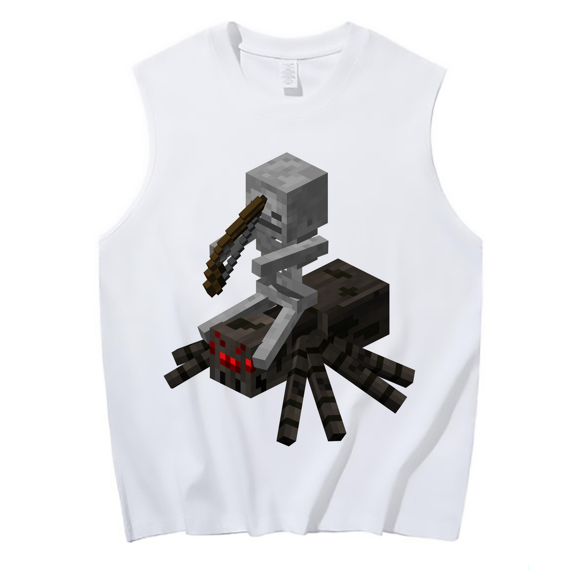 （画像用） マインクラフト ブロックの世界 Minecraft MC Block world コットン100％タンクトップ（フロントプリント）