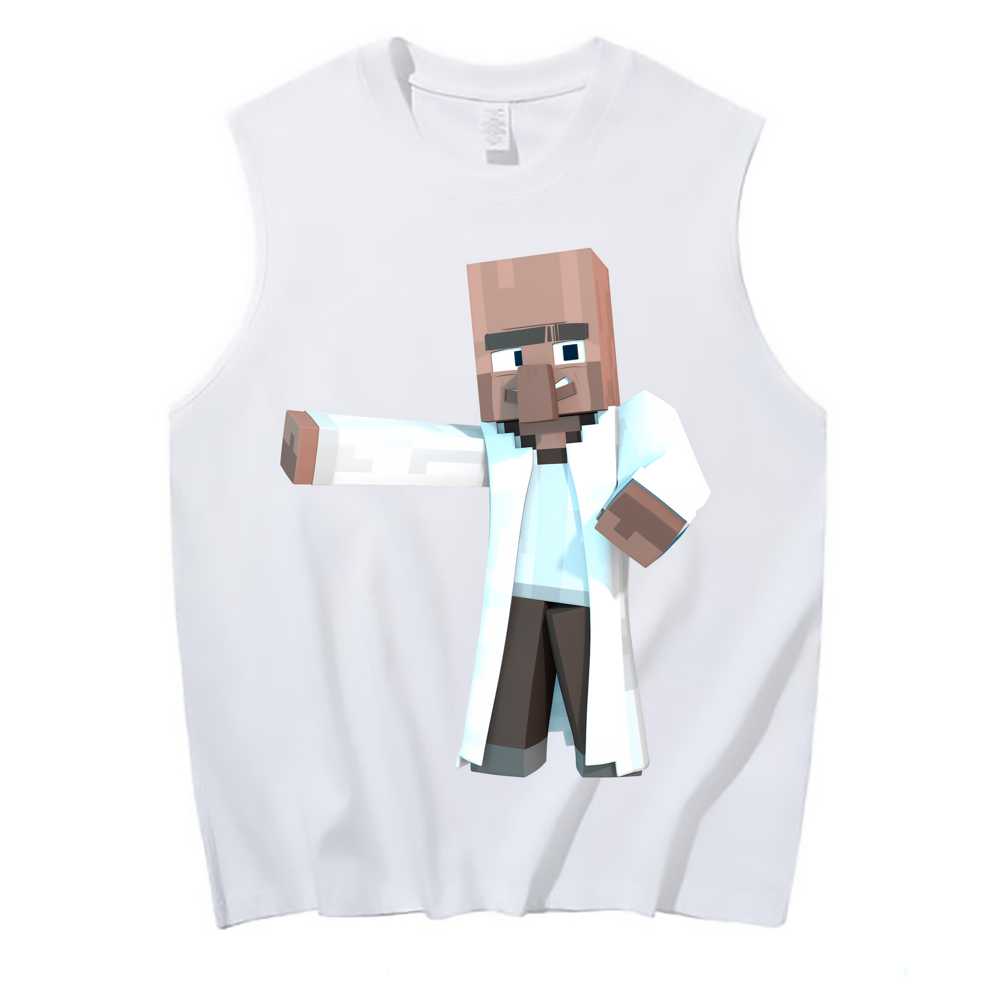 （画像用） マインクラフト ブロックの世界 Minecraft MC Block world コットン100％タンクトップ（フロントプリント）