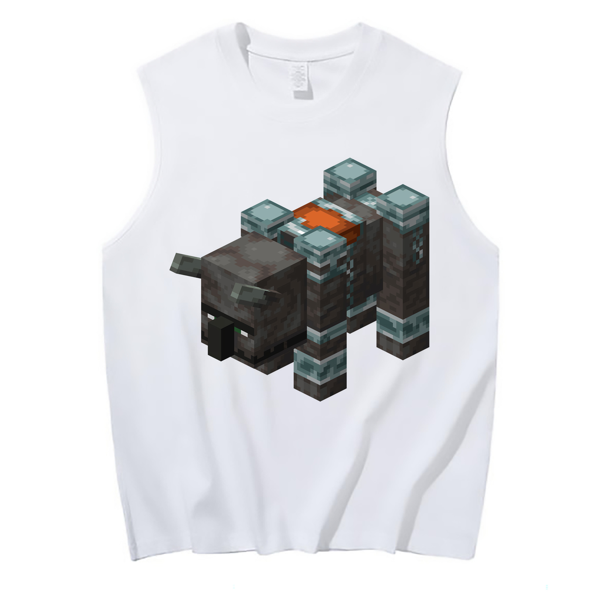 （画像用） マインクラフト ブロックの世界 Minecraft MC Block world コットン100％タンクトップ（フロントプリント）