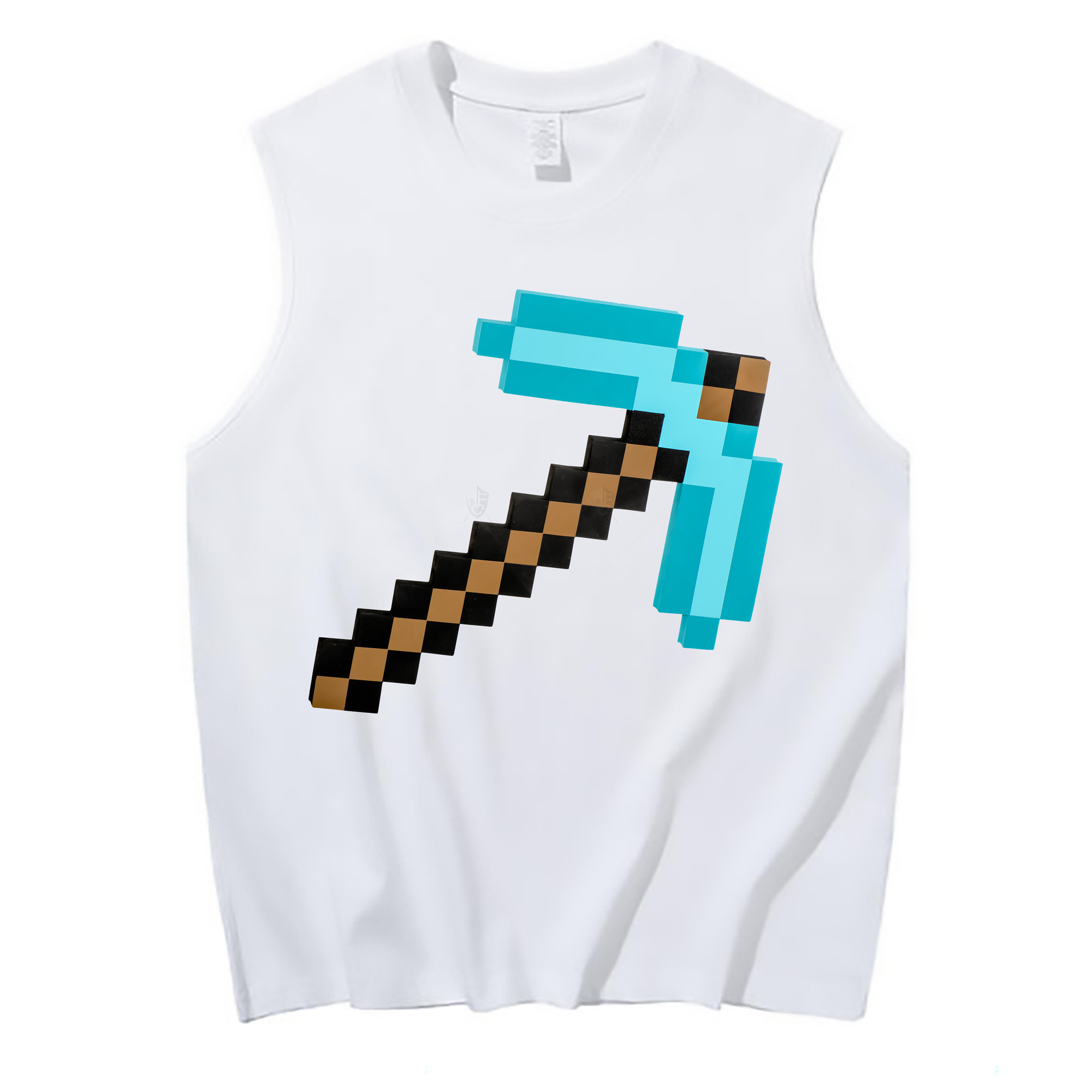 （画像用） マインクラフト ブロックの世界 Minecraft MC Block world コットン100％タンクトップ（フロントプリント）