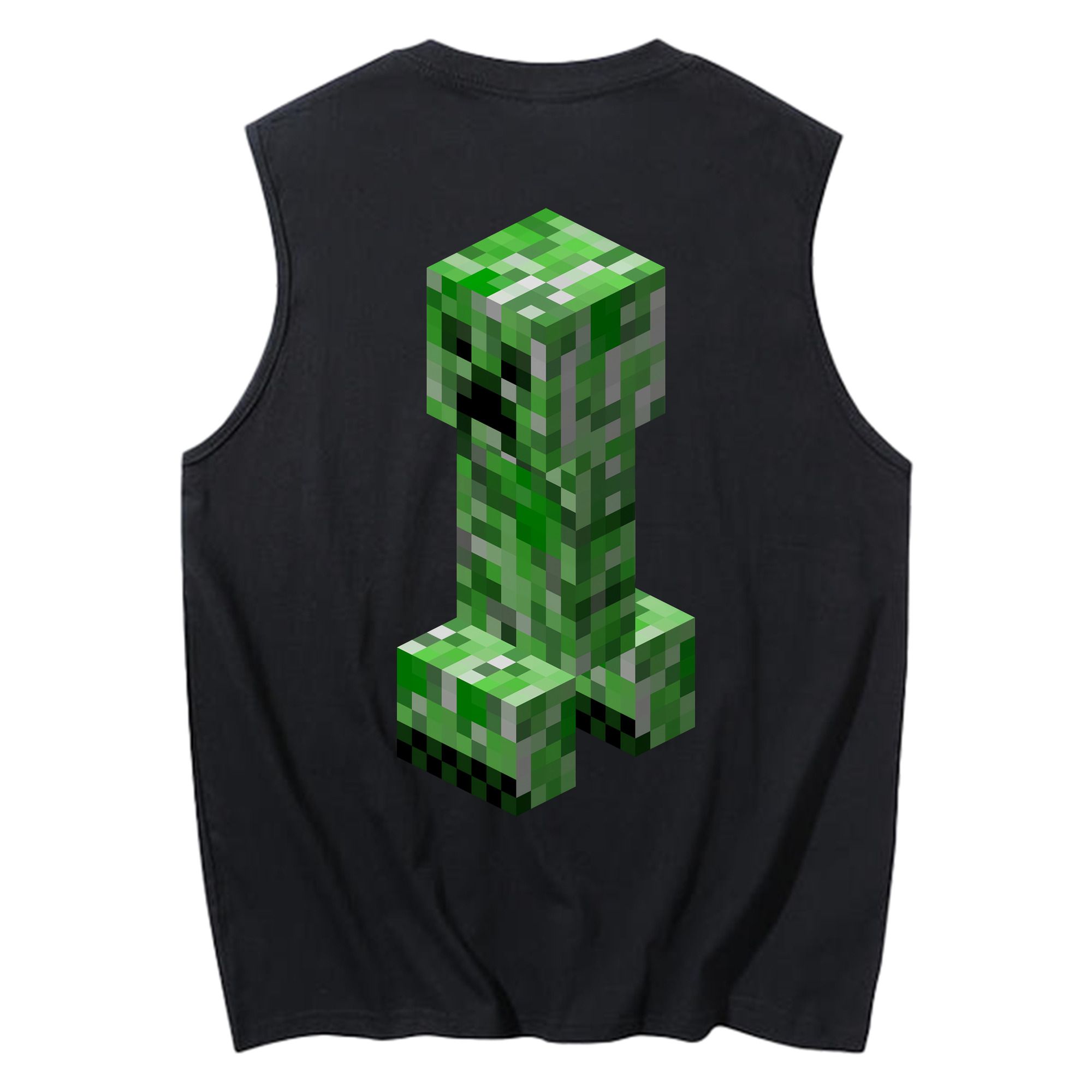 （画像用） マインクラフト ブロックの世界 Minecraft MC Block world コットン100％タンクトップ（背面プリント）