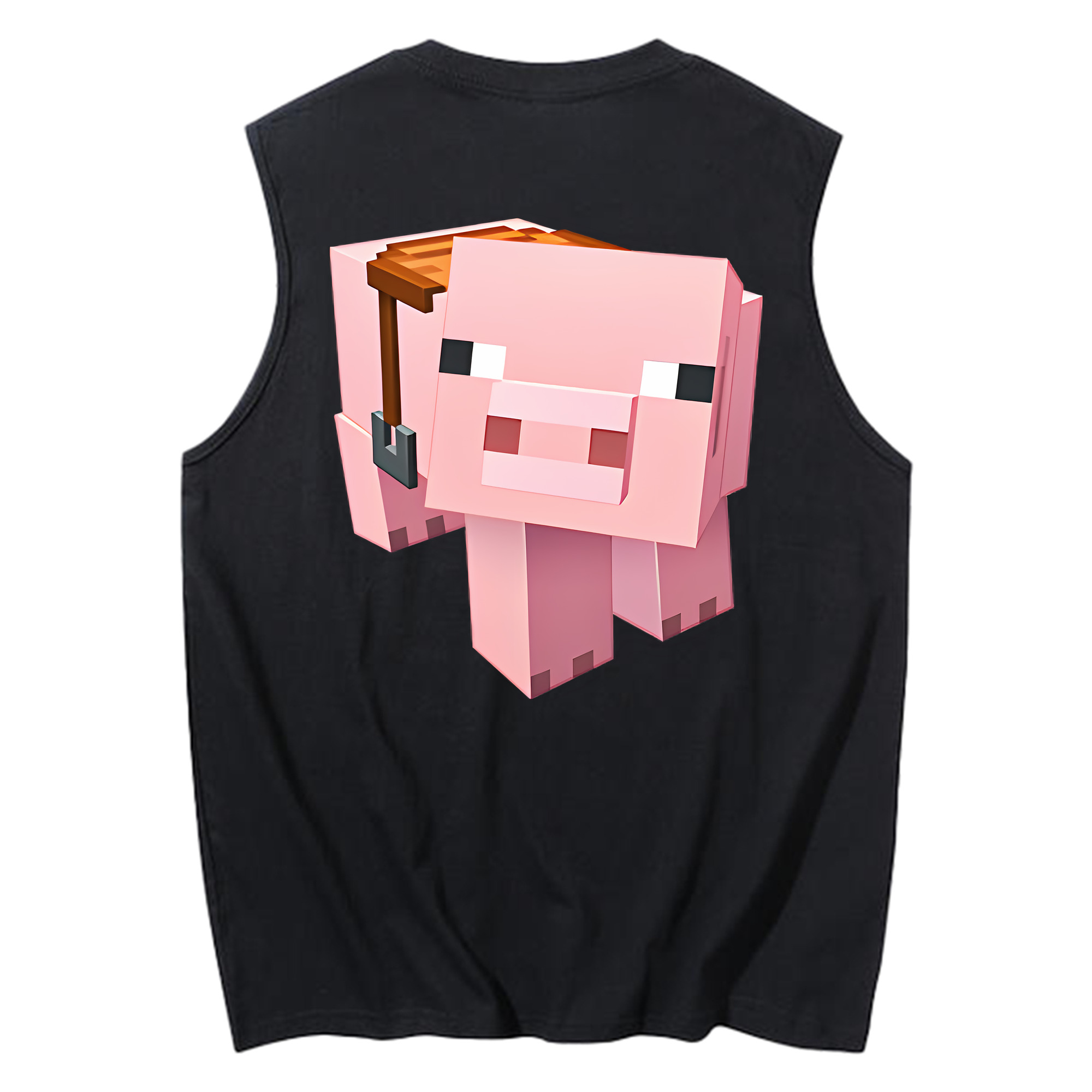 （画像用） マインクラフト ブロックの世界 Minecraft MC Block world コットン100％タンクトップ（背面プリント）