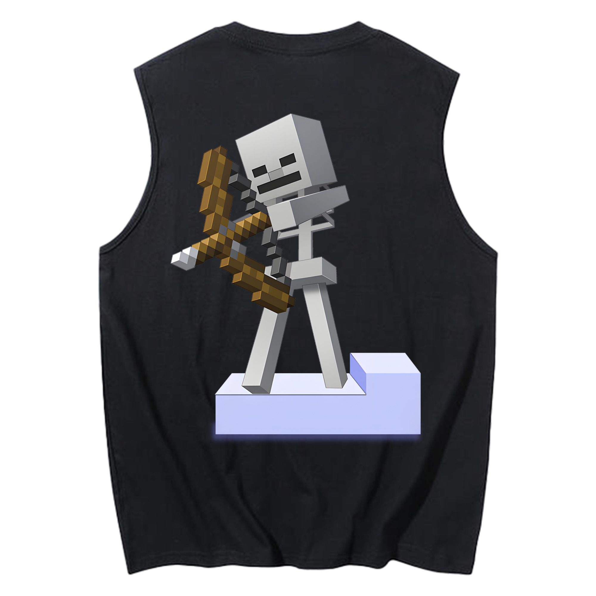 （画像用） マインクラフト ブロックの世界 Minecraft MC Block world コットン100％タンクトップ（背面プリント）