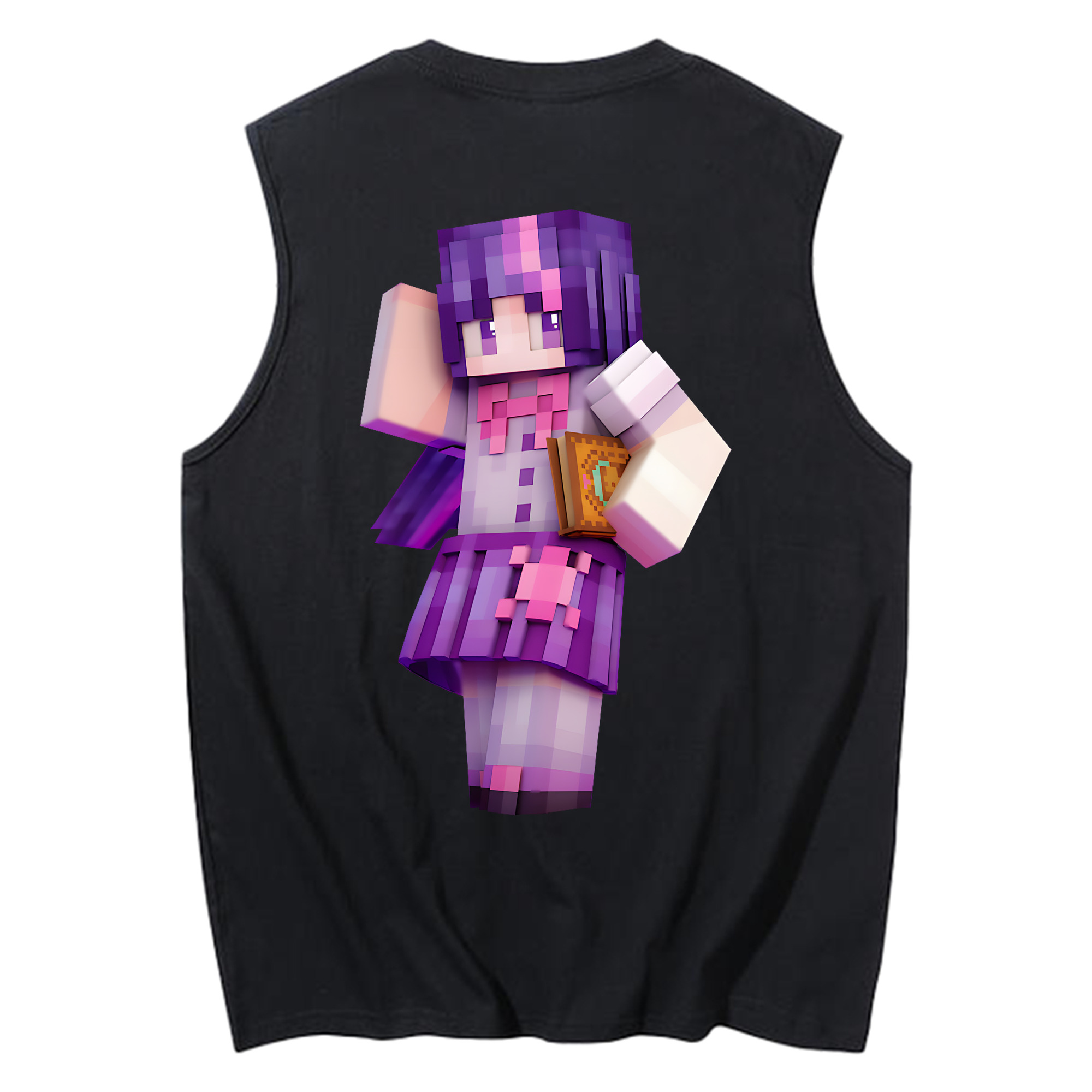 （画像用） マインクラフト ブロックの世界 Minecraft MC Block world コットン100％タンクトップ（背面プリント）