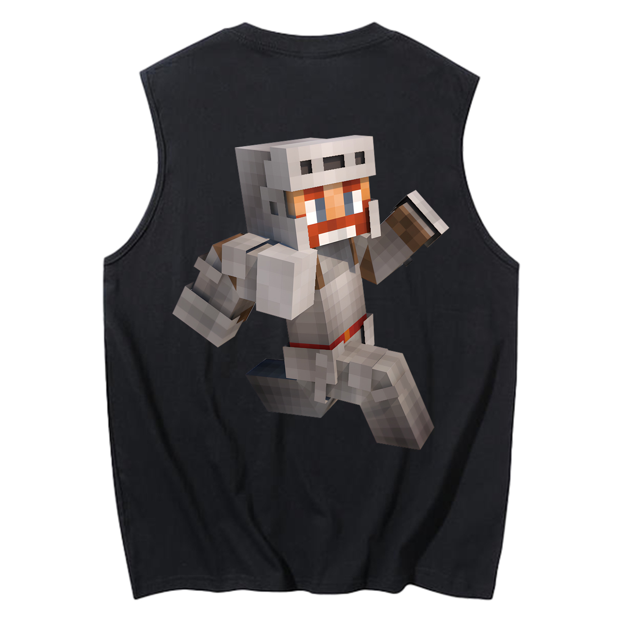 （画像用） マインクラフト ブロックの世界 Minecraft MC Block world コットン100％タンクトップ（背面プリント）