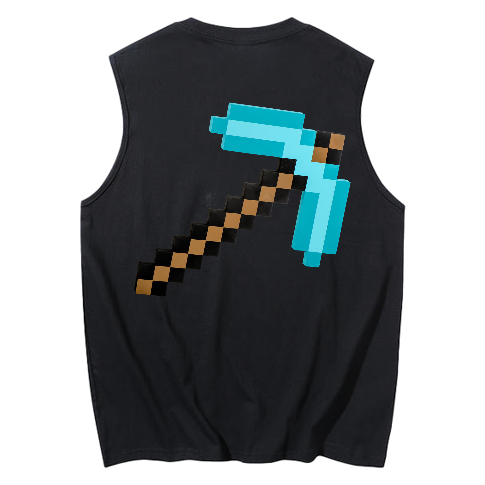 （画像用） マインクラフト ブロックの世界 Minecraft MC Block world コットン100％タンクトップ（背面プリント）