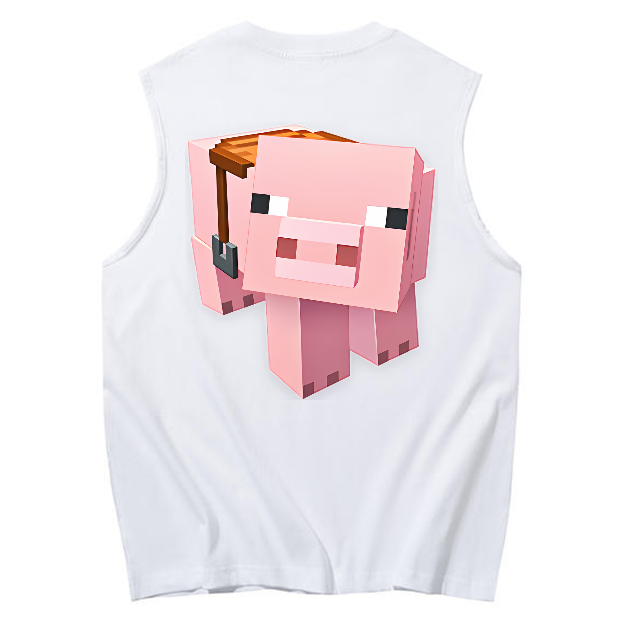 （画像用） マインクラフト ブロックの世界 Minecraft MC Block world コットン100％タンクトップ（背面プリント）