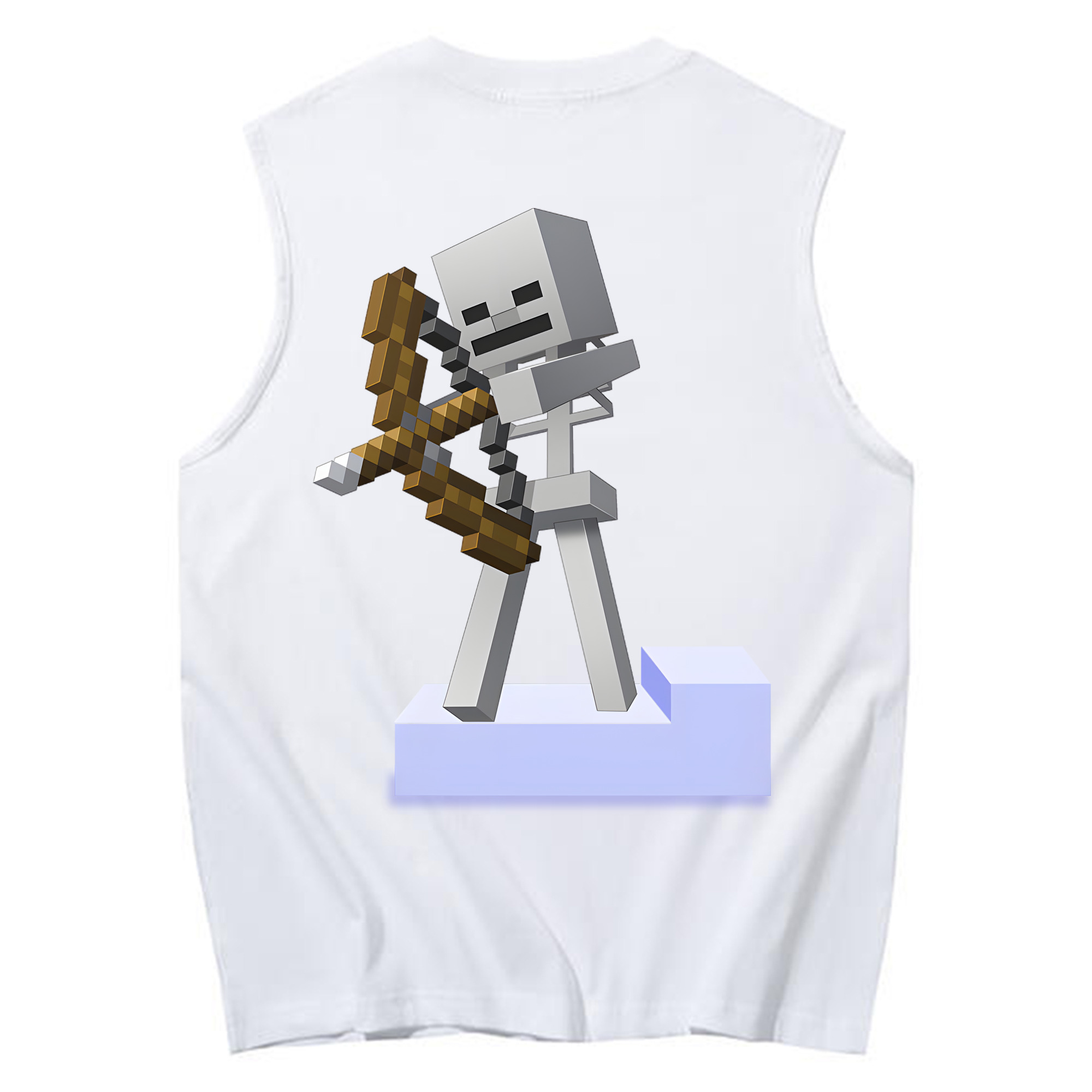 （画像用） マインクラフト ブロックの世界 Minecraft MC Block world コットン100％タンクトップ（背面プリント）