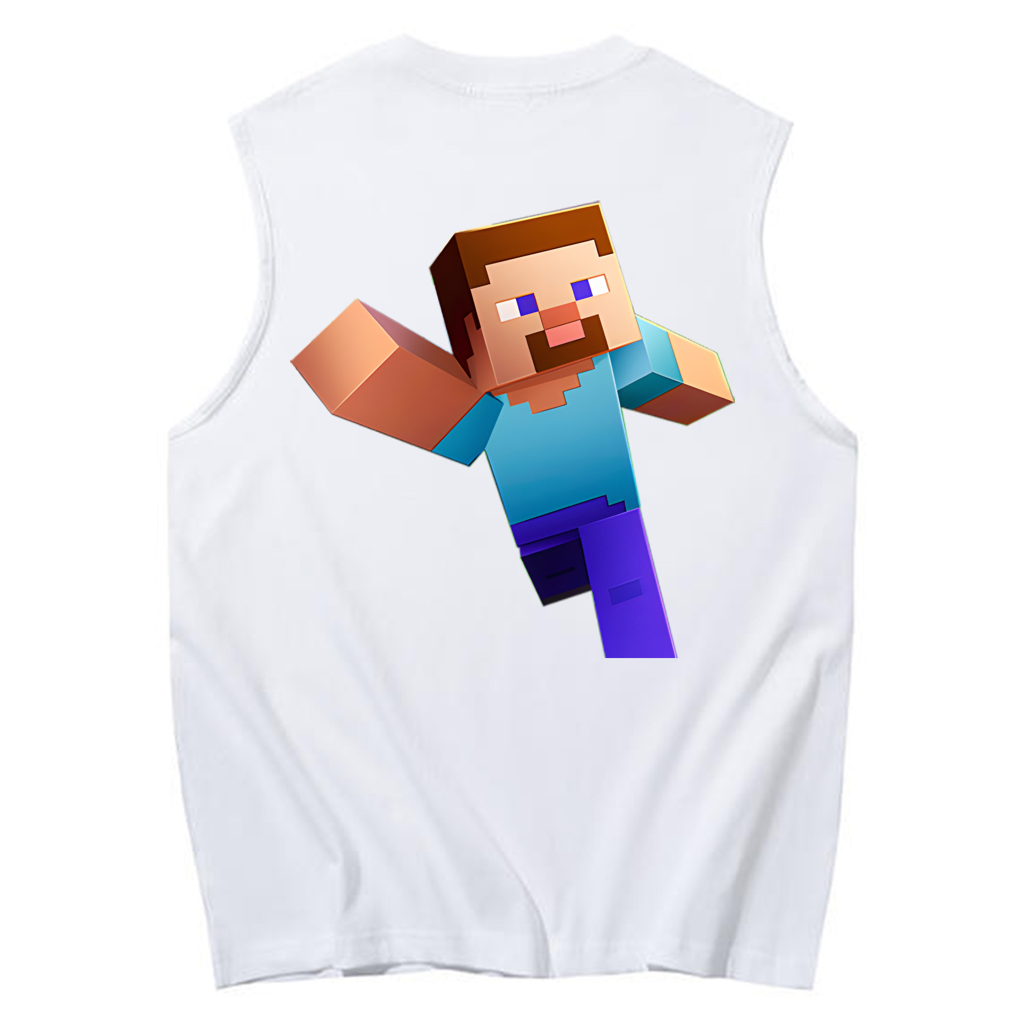 （画像用） マインクラフト ブロックの世界 Minecraft MC Block world コットン100％タンクトップ（背面プリント）